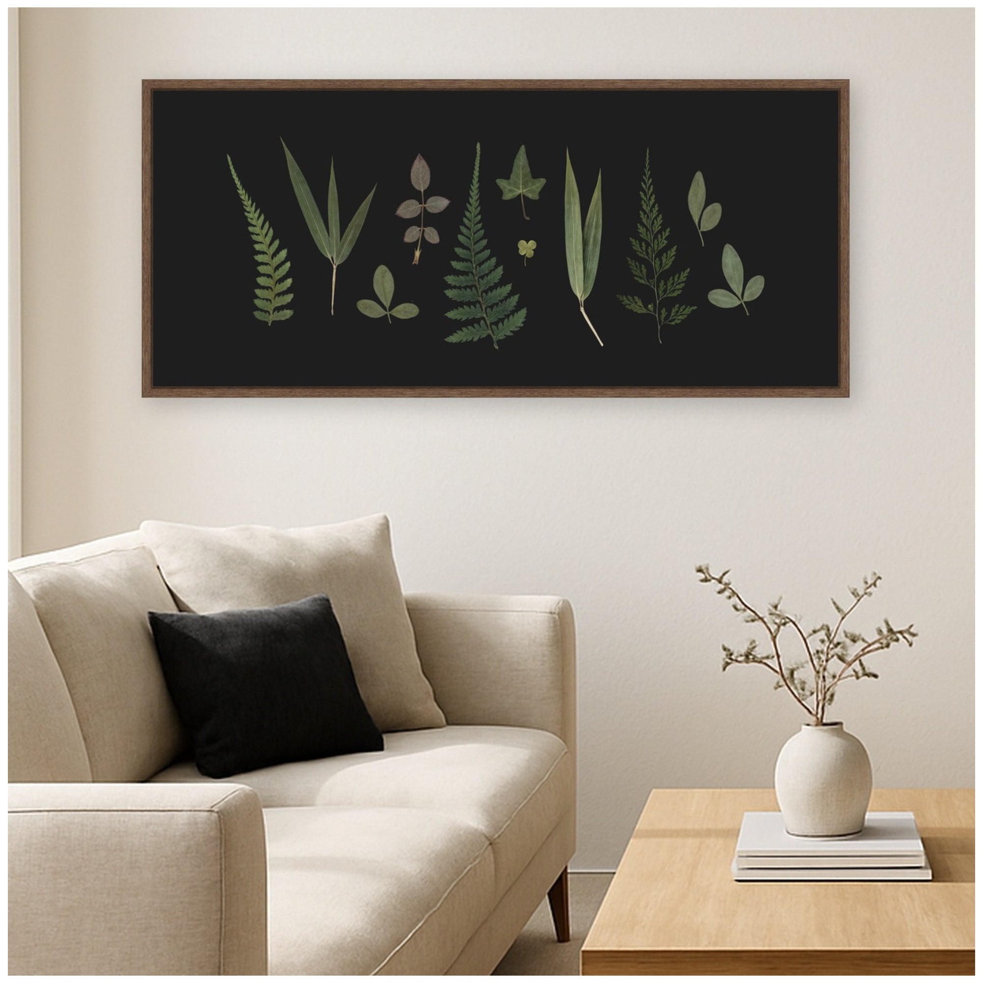 Framed Canvas 40x18 Sylvie Walnut 6