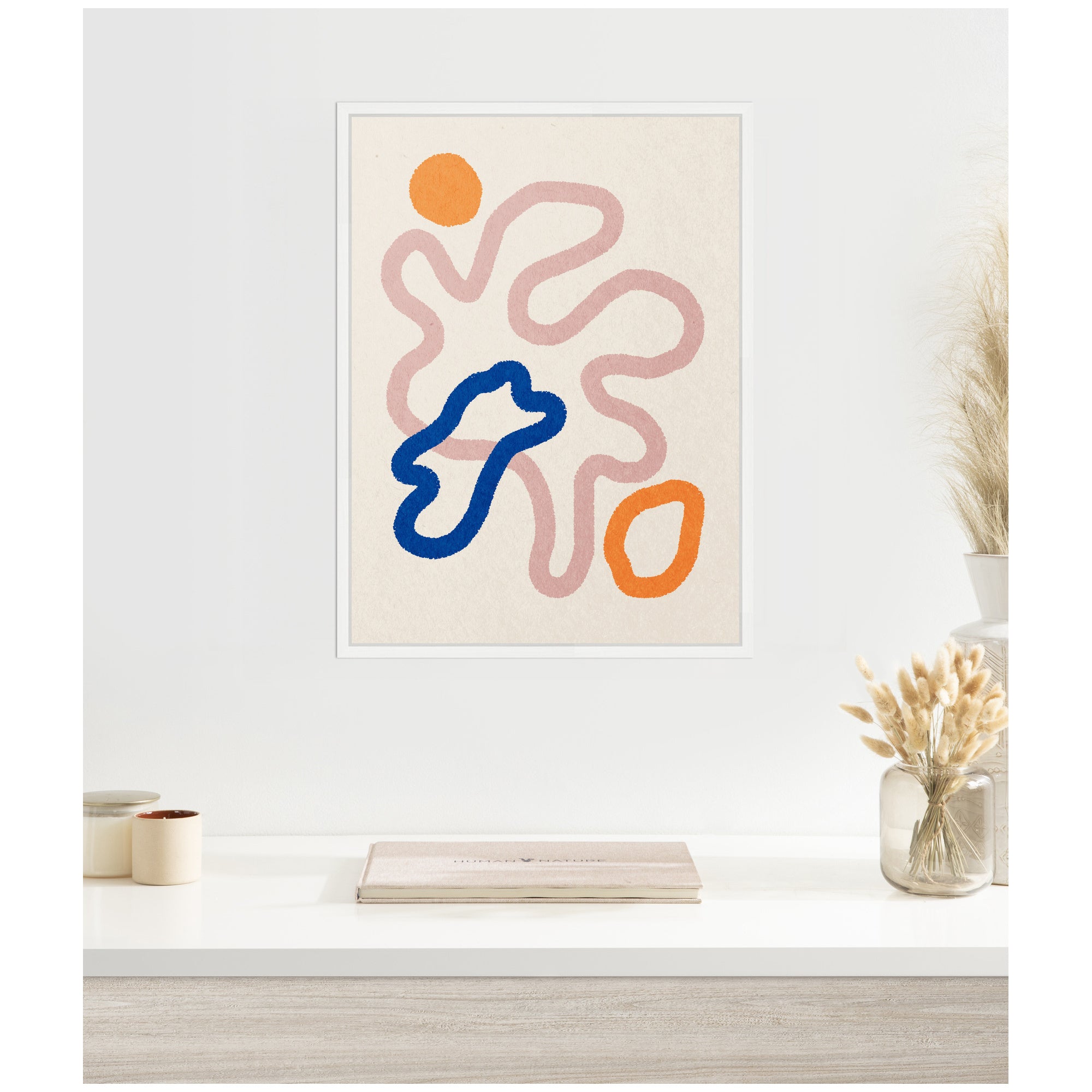 Sylvie Abstract Line Art Print 1 Framed Canvas by July Art Prints