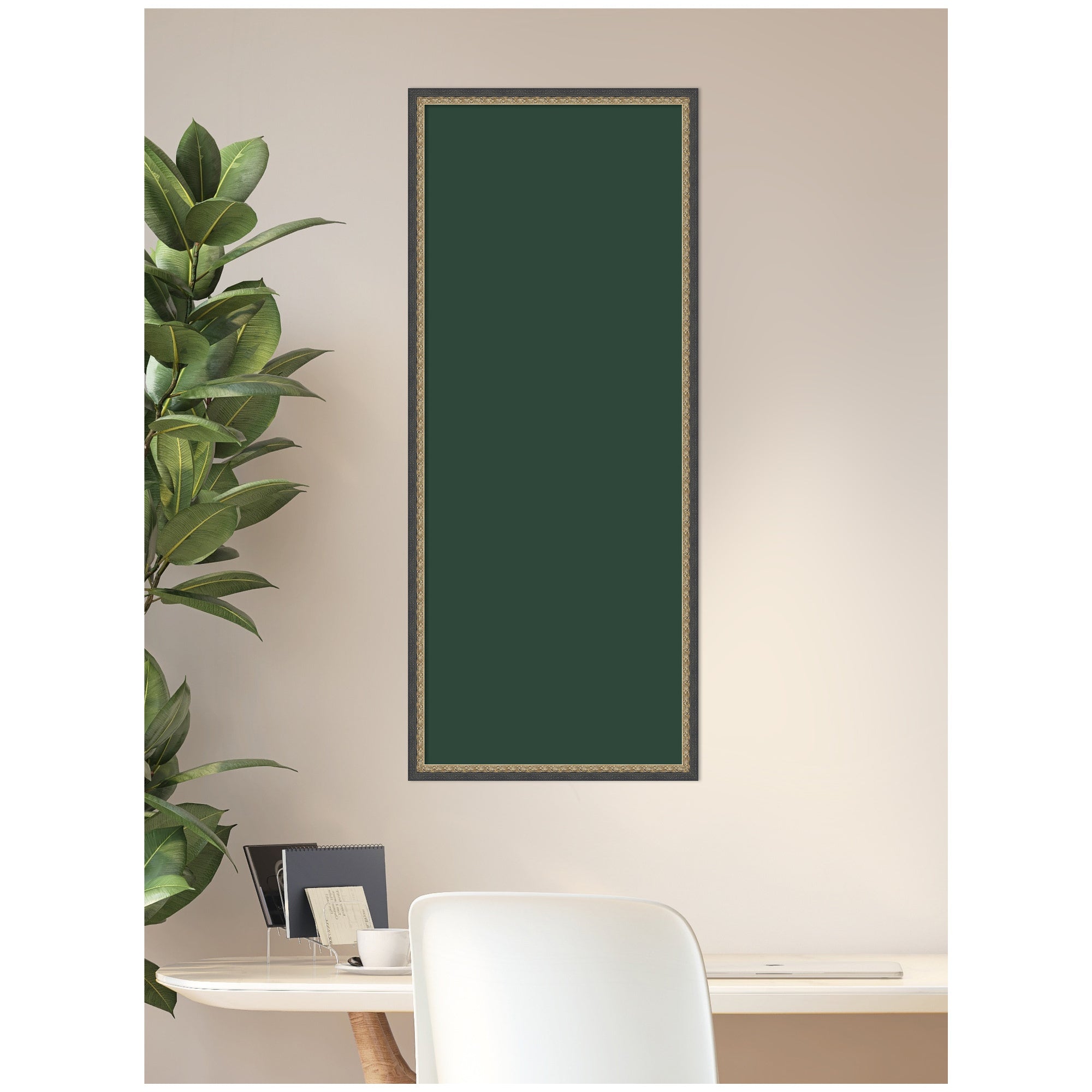 Framed Fabric Pinboard Deep Forest Moss Green Wall Organization