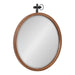 Round Mirror Walnut Brown 24x28 1