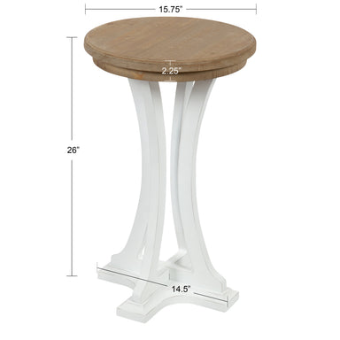 Side Table Rustic Brown 16" Diameter 2