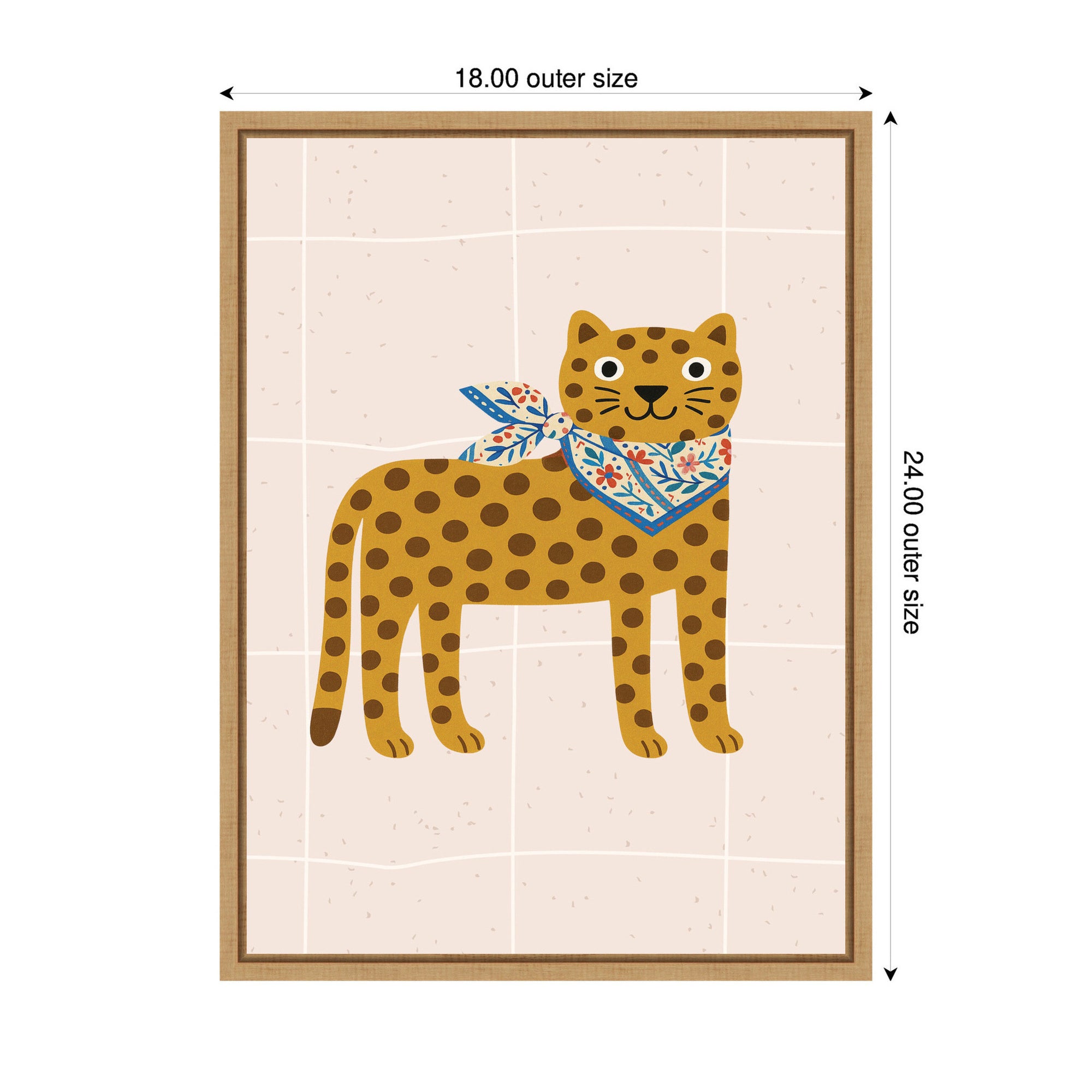 Leopard Wearing a Scarf by Laura Moss Framed Canvas Wall Art Print
