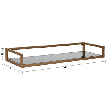 Floating Shelf 24x8x3 Gold Black 2