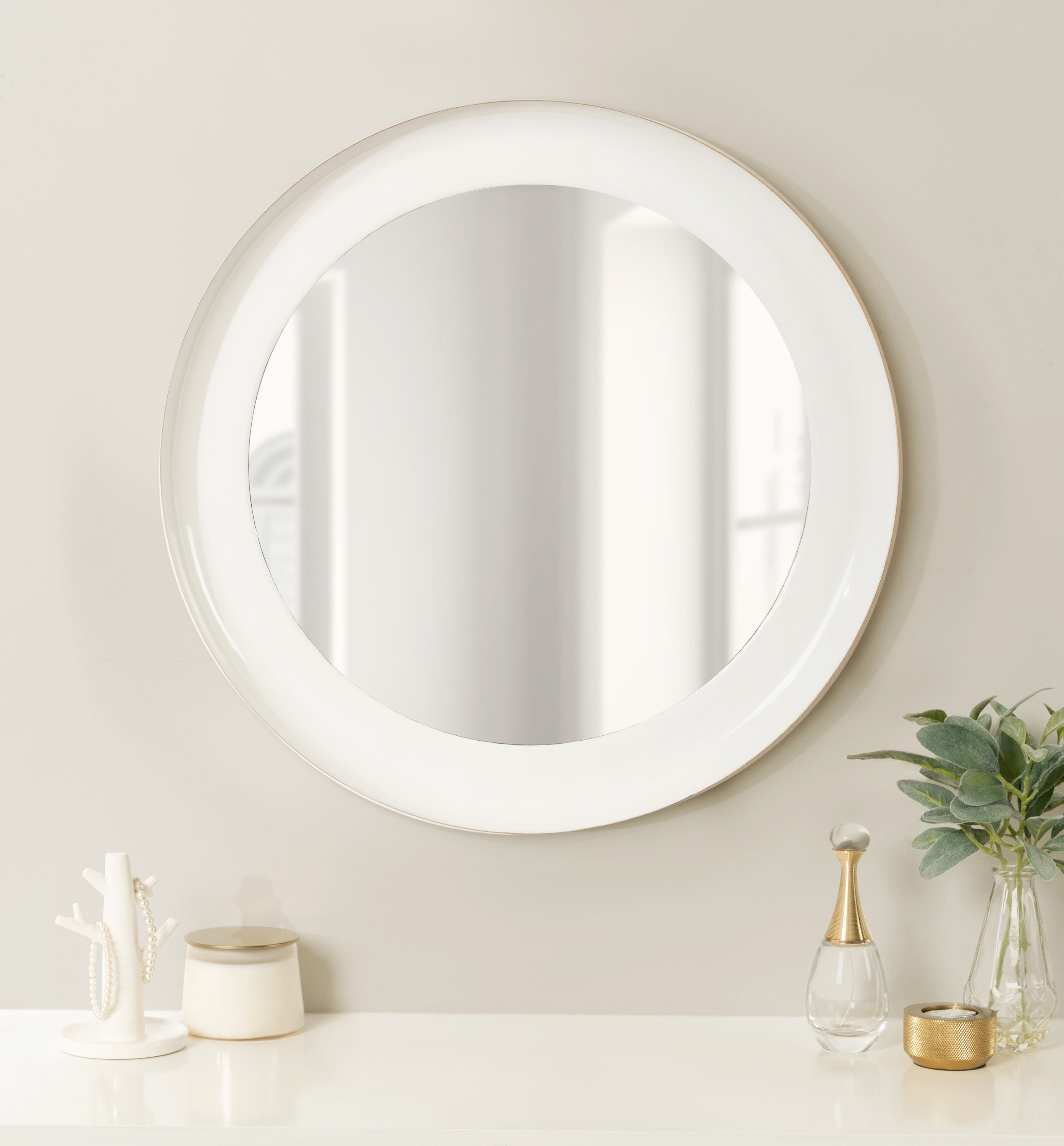 Round Mirror White Gold 22x22 8