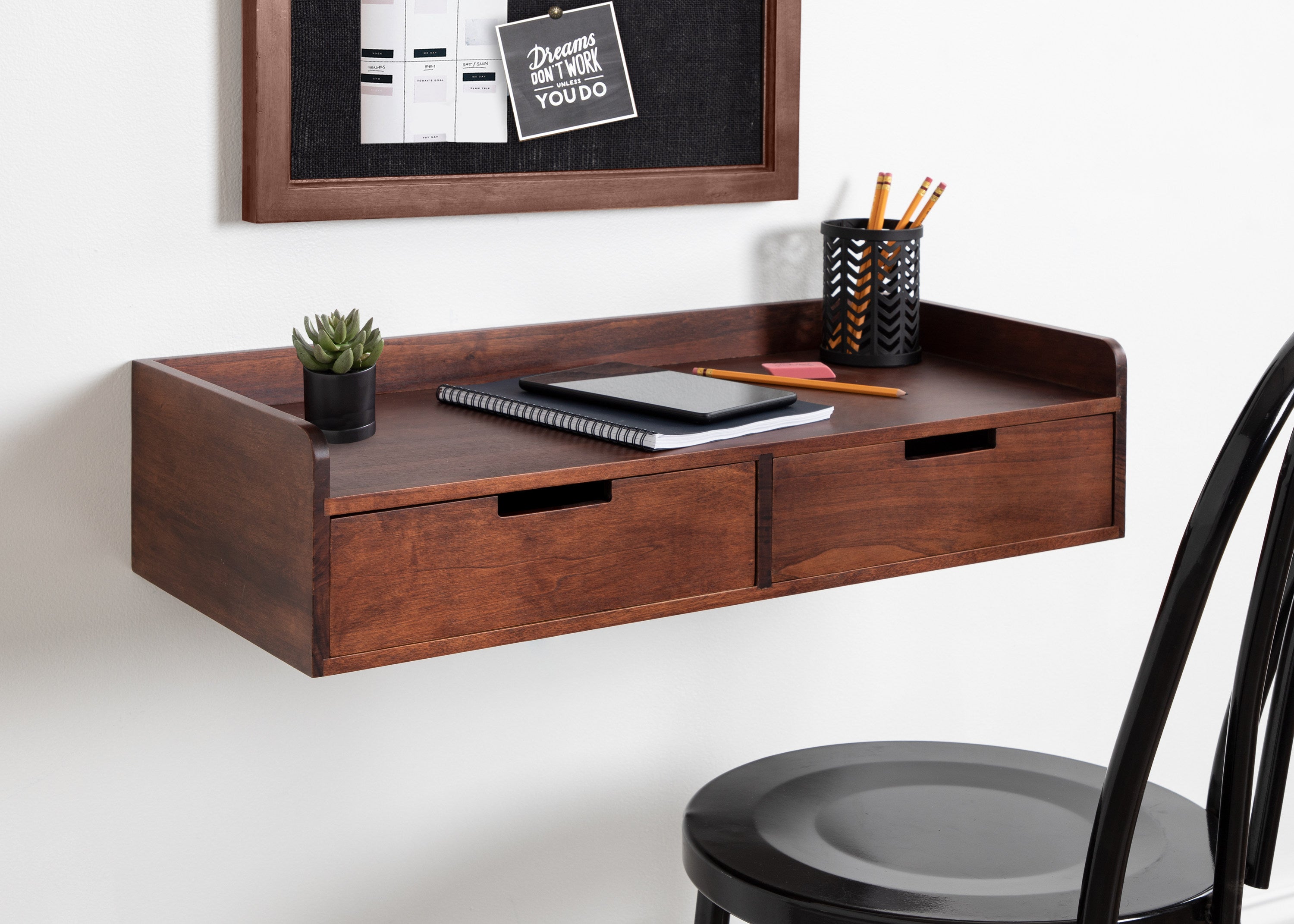 Floating Console Table Dark Brown 28x12x6.5 7