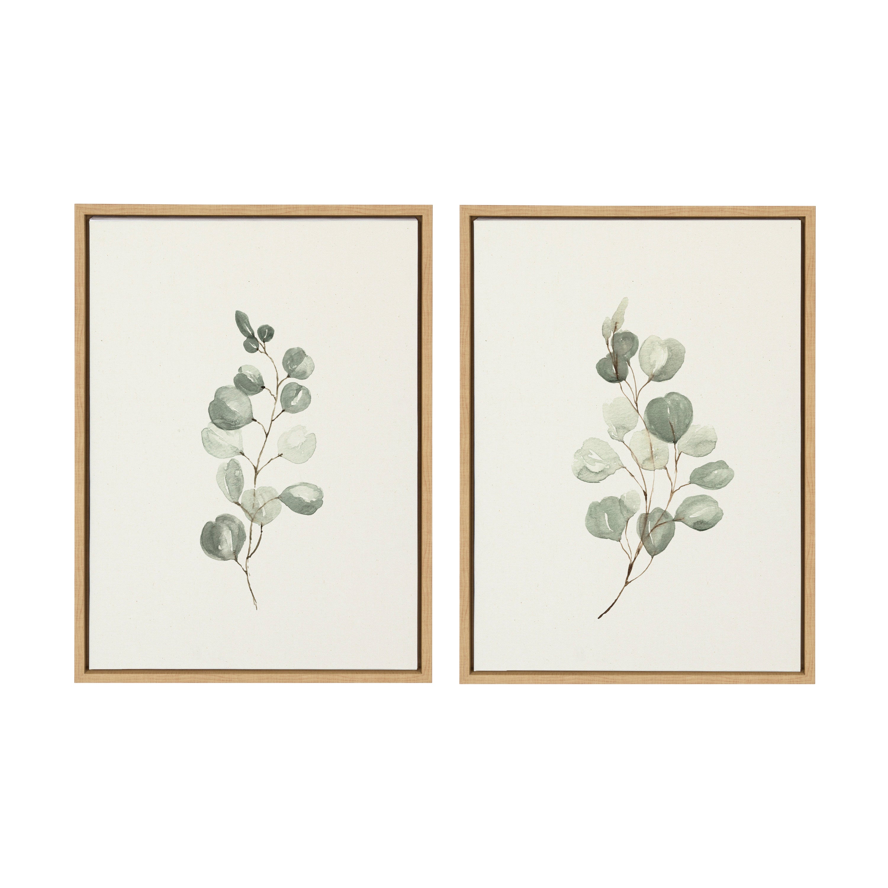 Sylvie Eucalyptus Framed Canvas Set by Maja Mitrovic of Makes My Day Happy