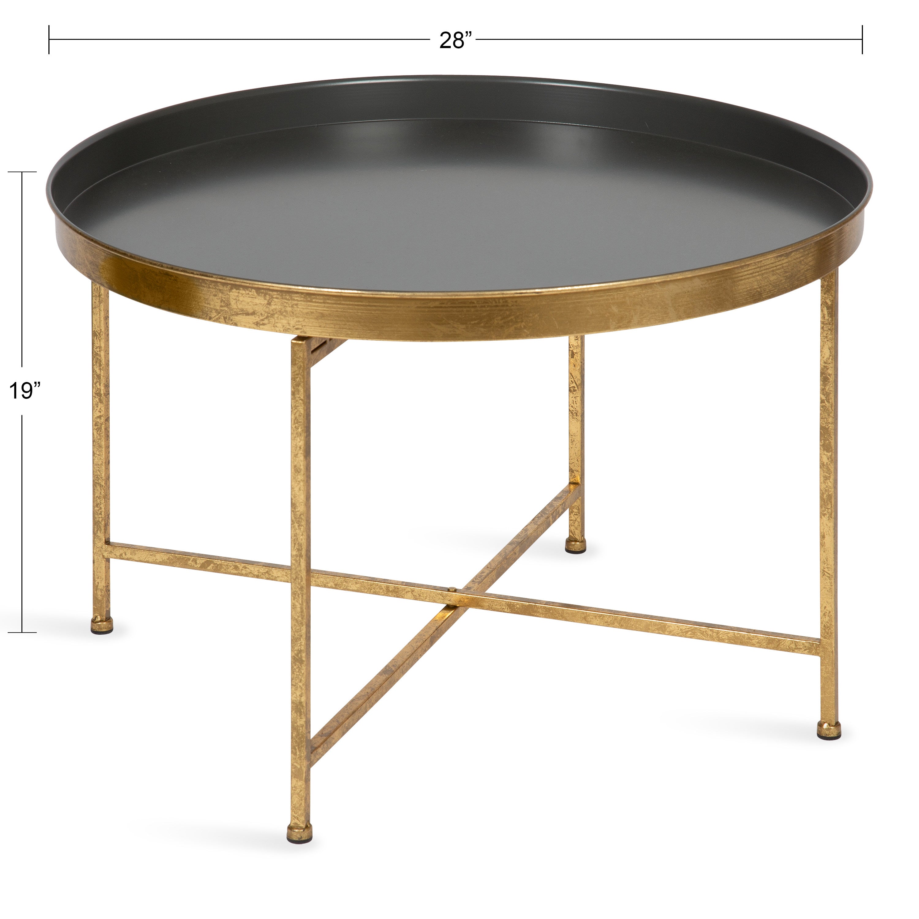 Coffee Table Gray Gold 28.25x28.25x19 2