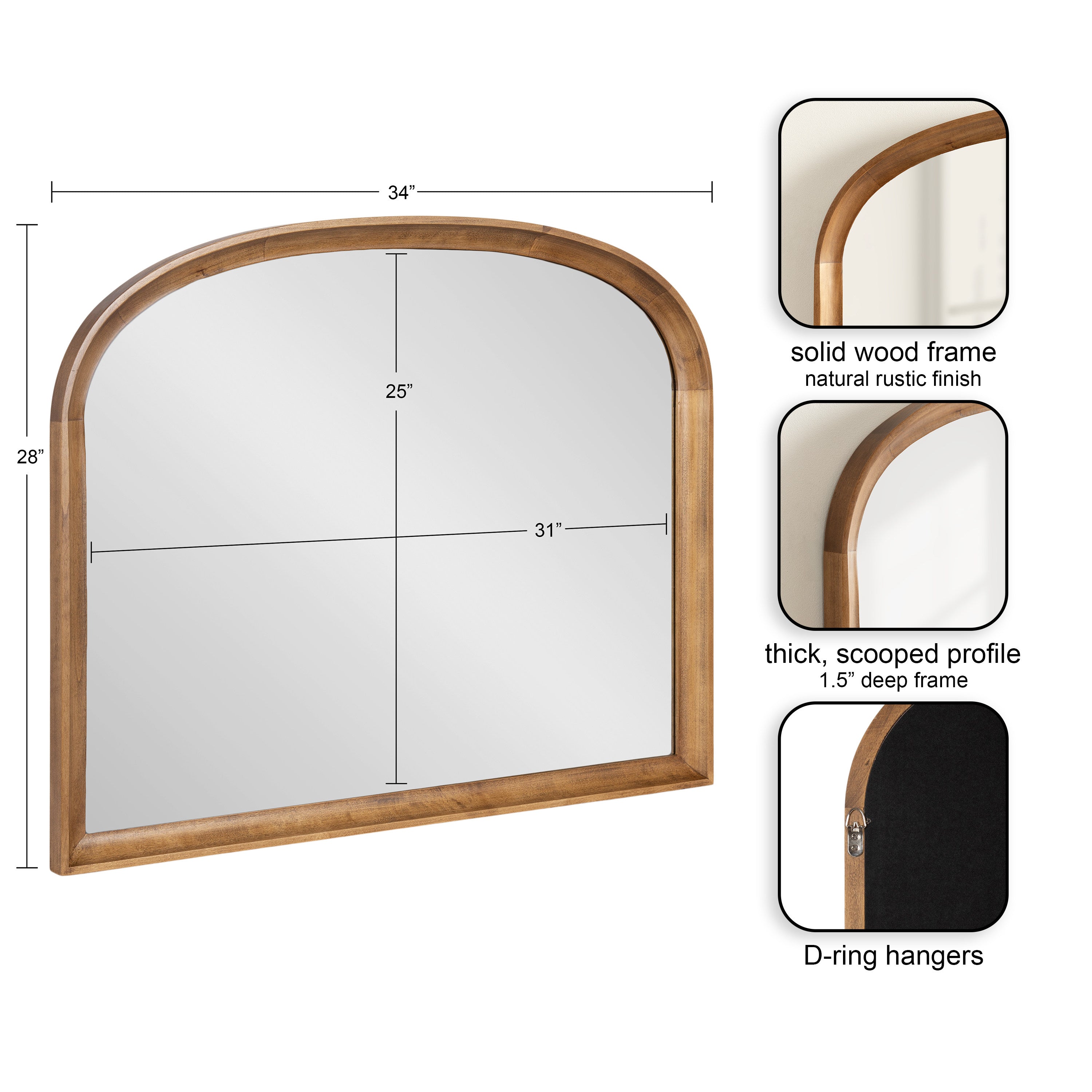 Arch Mirror Rustic Brown 34x28 2