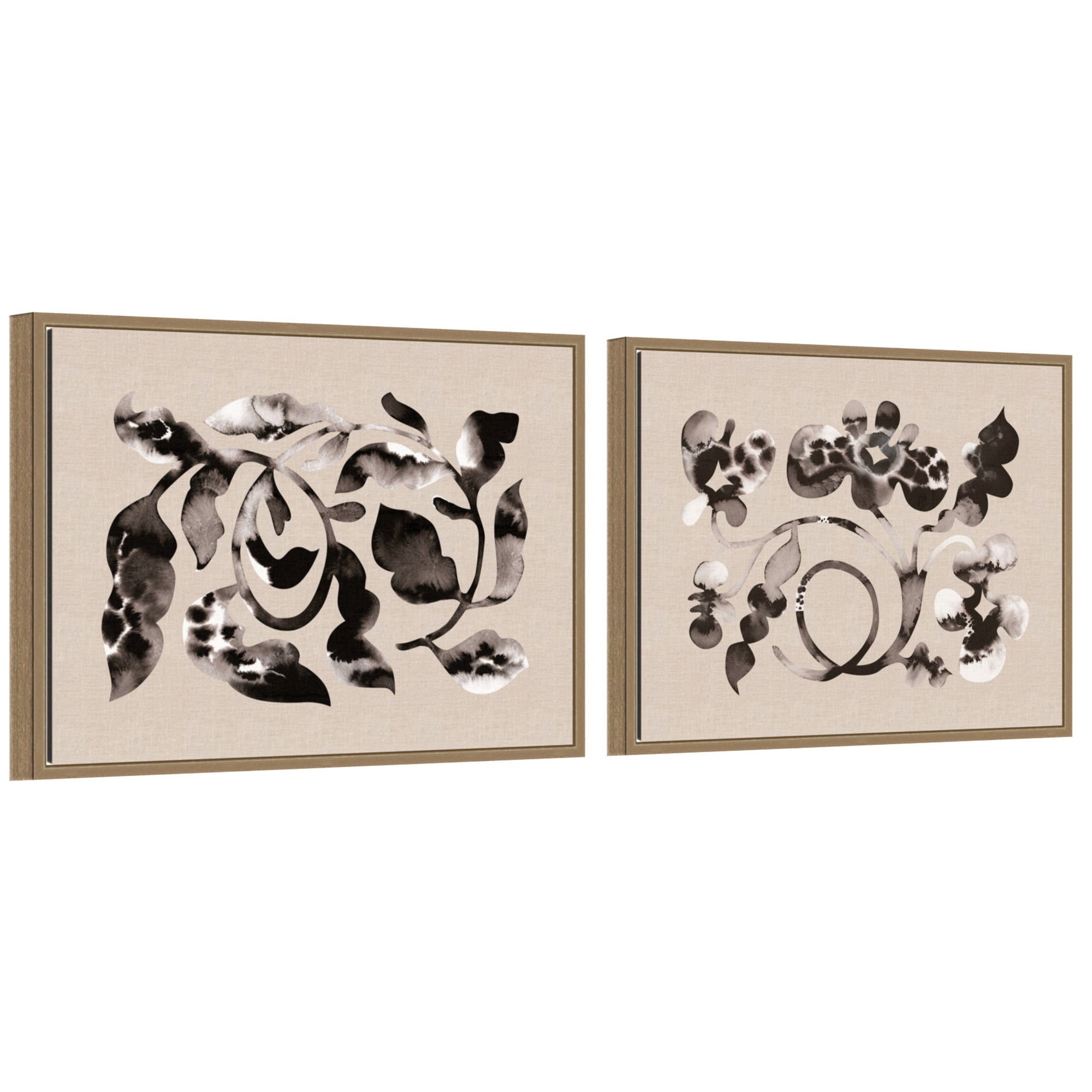 Framed Canvas Sylvie Dark Gold 2 Piece Set 18x24 1