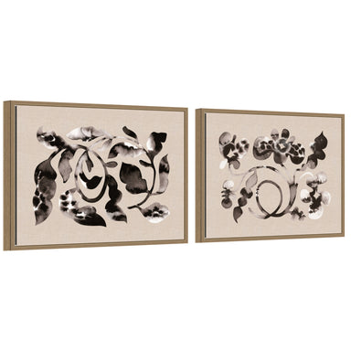 Framed Canvas Sylvie Dark Gold 2 Piece Set 18x24 1