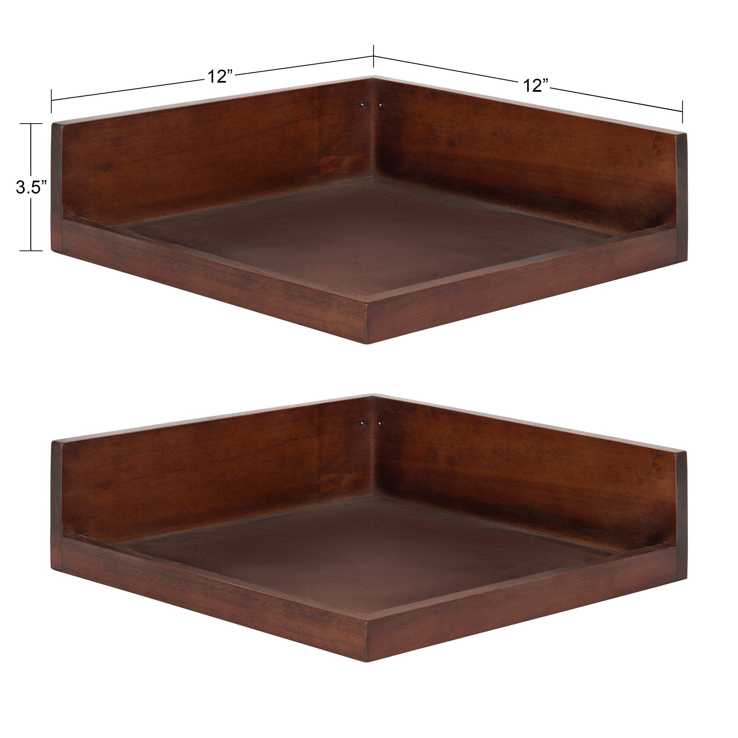 Levie Floating Corner Wood Wall Shelf Set