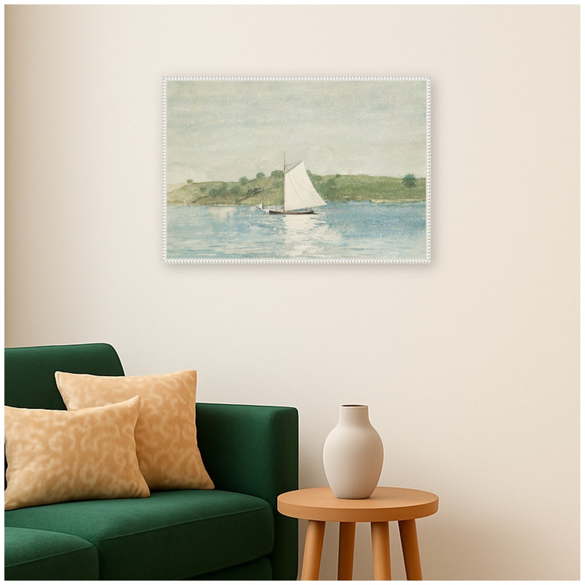 Framed Canvas 33x23 Sylvie Beaded White 7