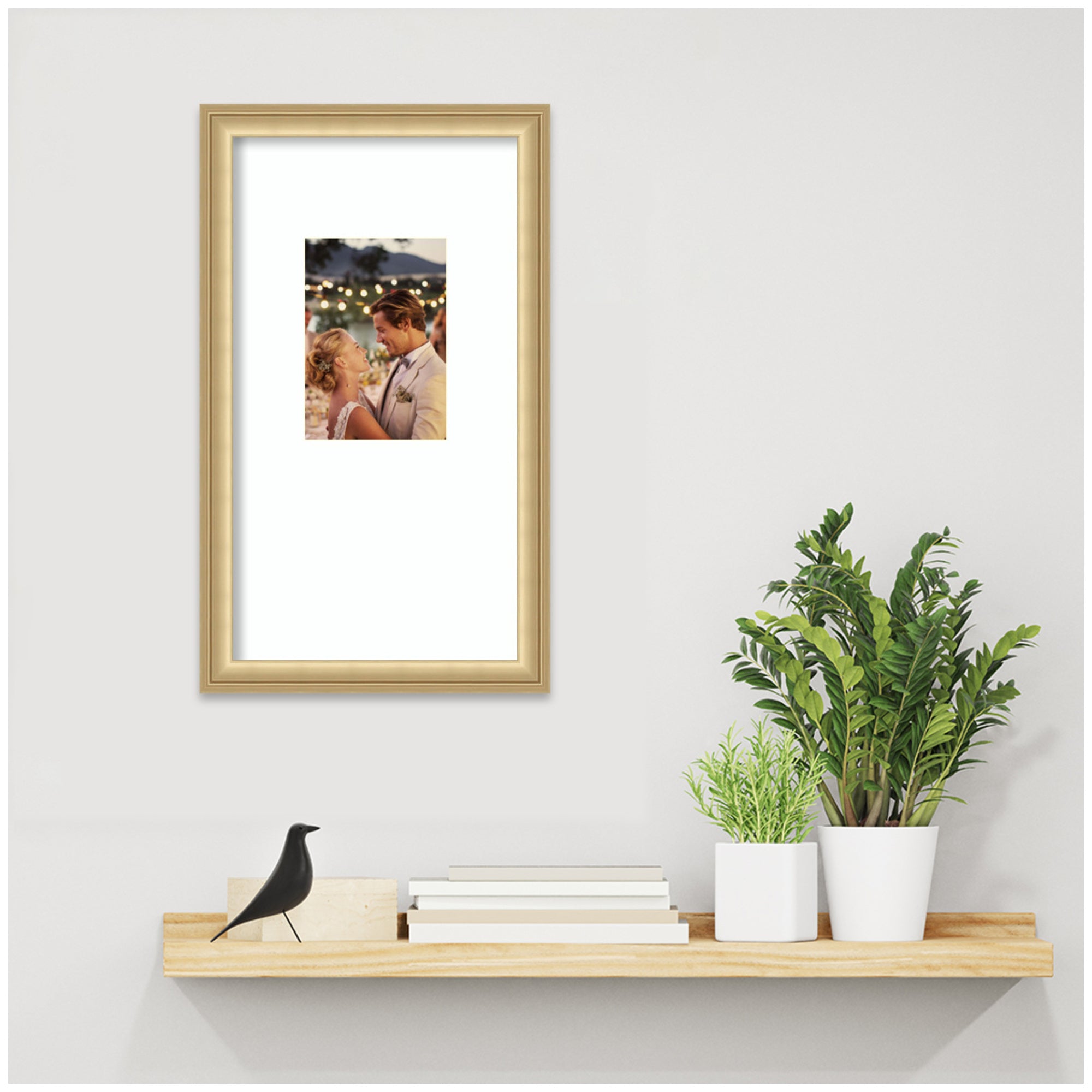 Wall Frame Florence Gold 10x18 matted to 5x7 5