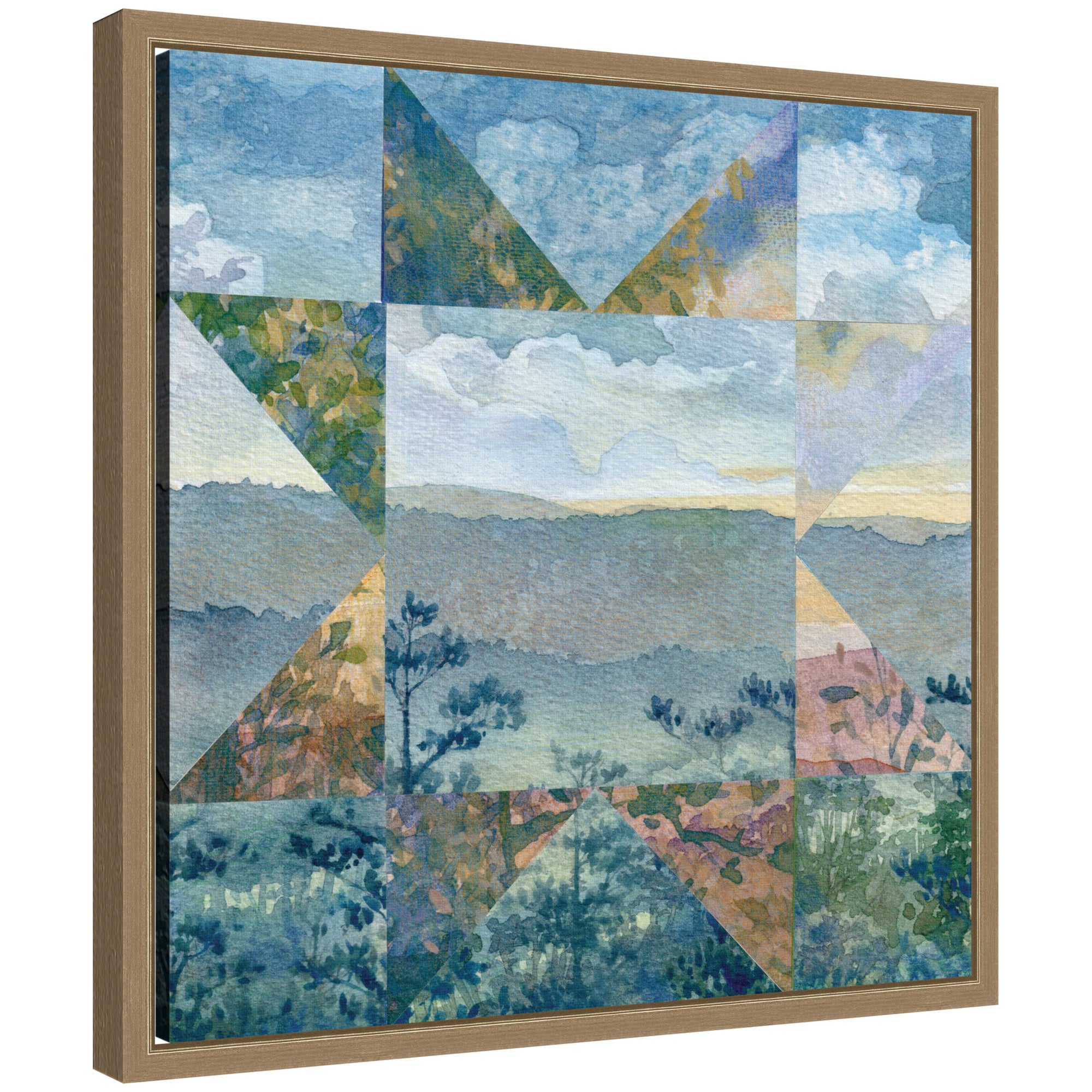 Framed Canvas 16x16 Sylvie Dark Gold 1