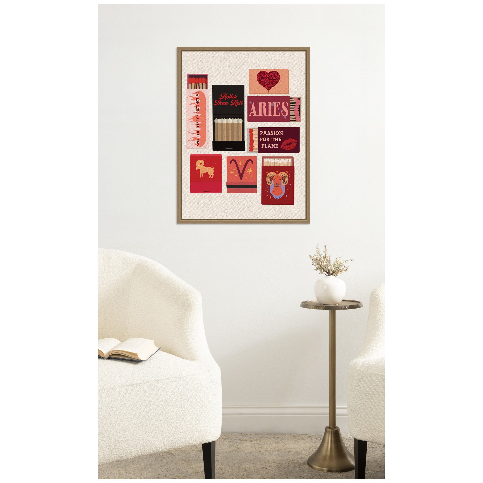 Aries Matchbook Linen FC by Megan Ryan Framed Canvas Wall Art Print