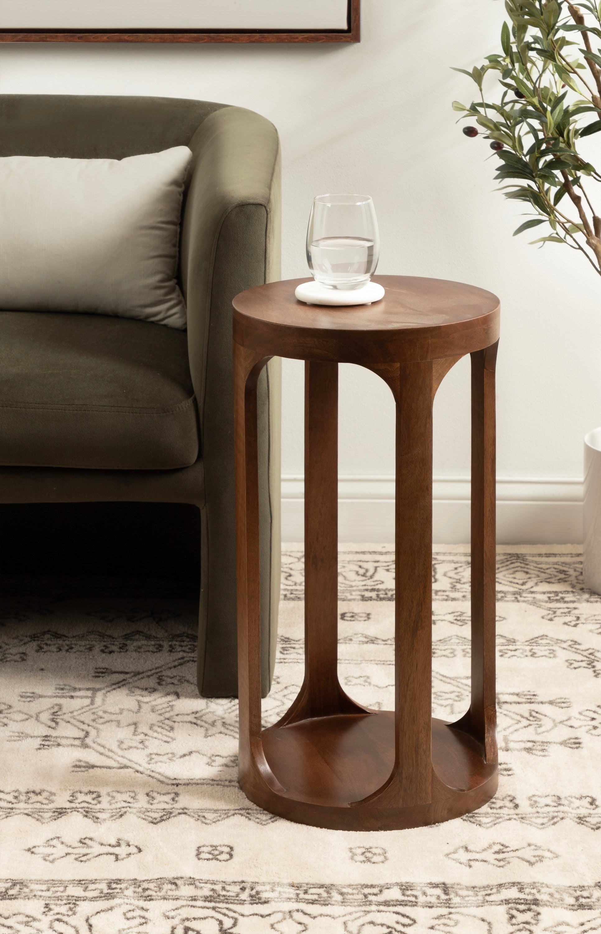 Drink Table Walnut Brown 12x12x23 6