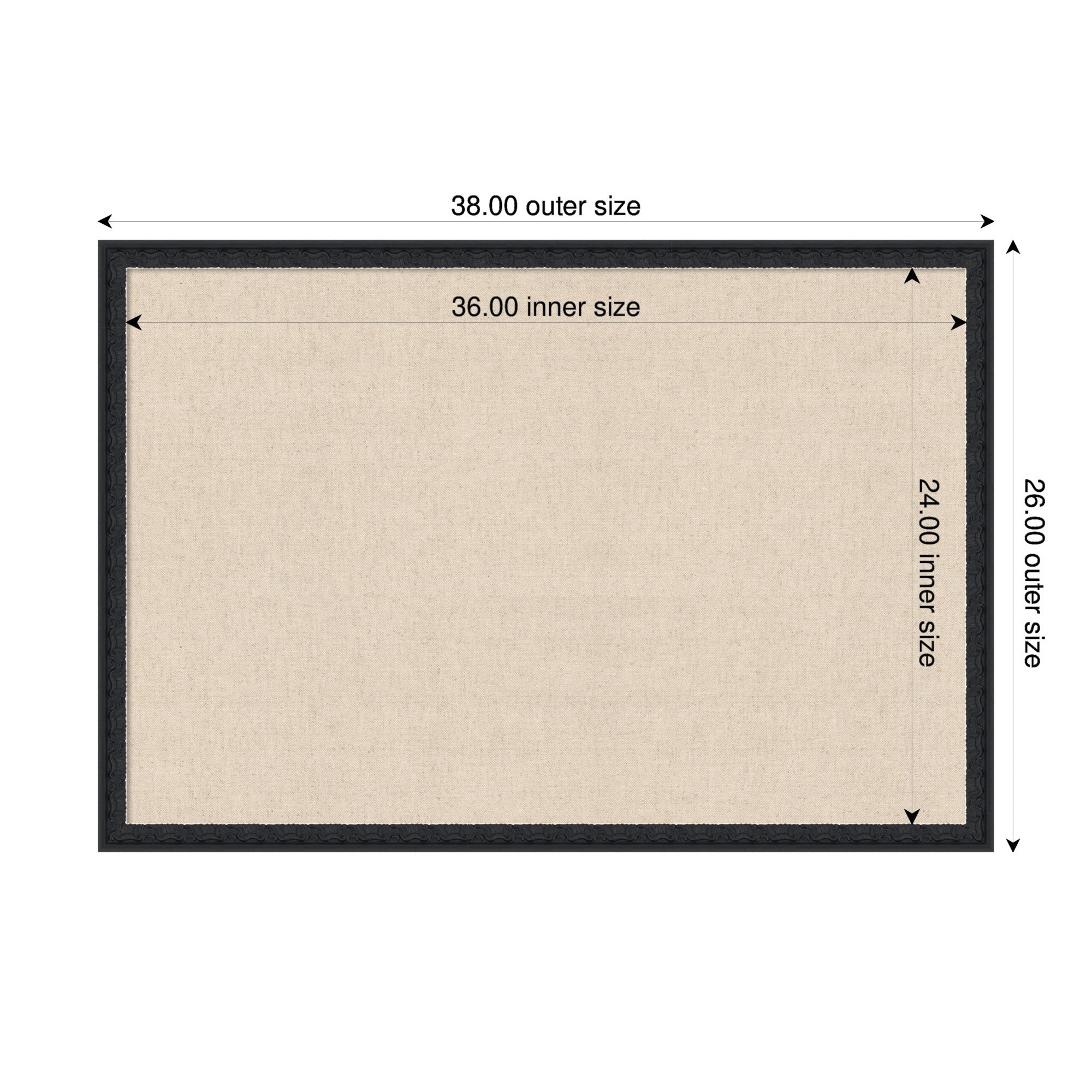 Pinboard 38x26 Bethany Black 2