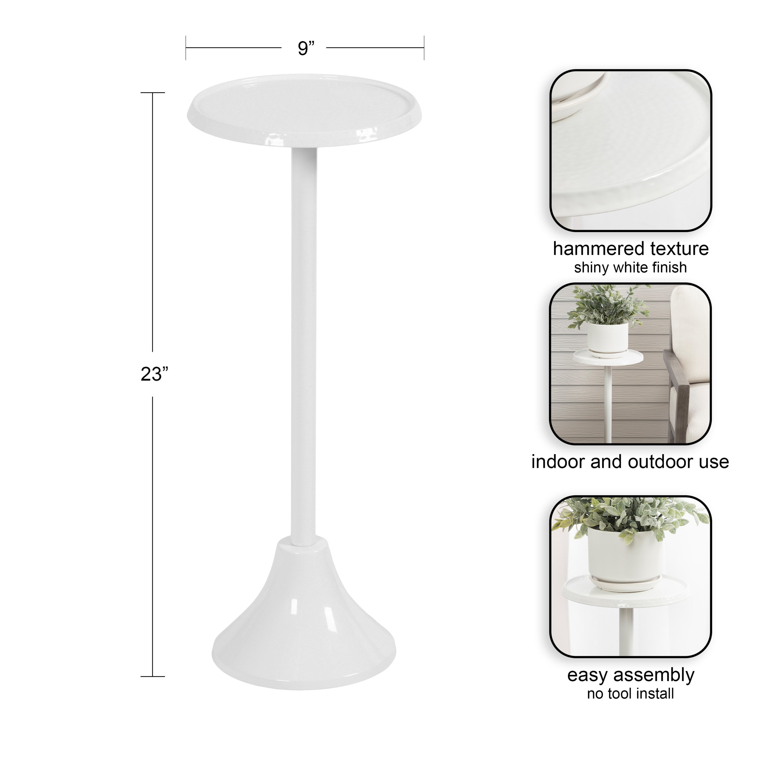 Drink Table White 9x9x23 2