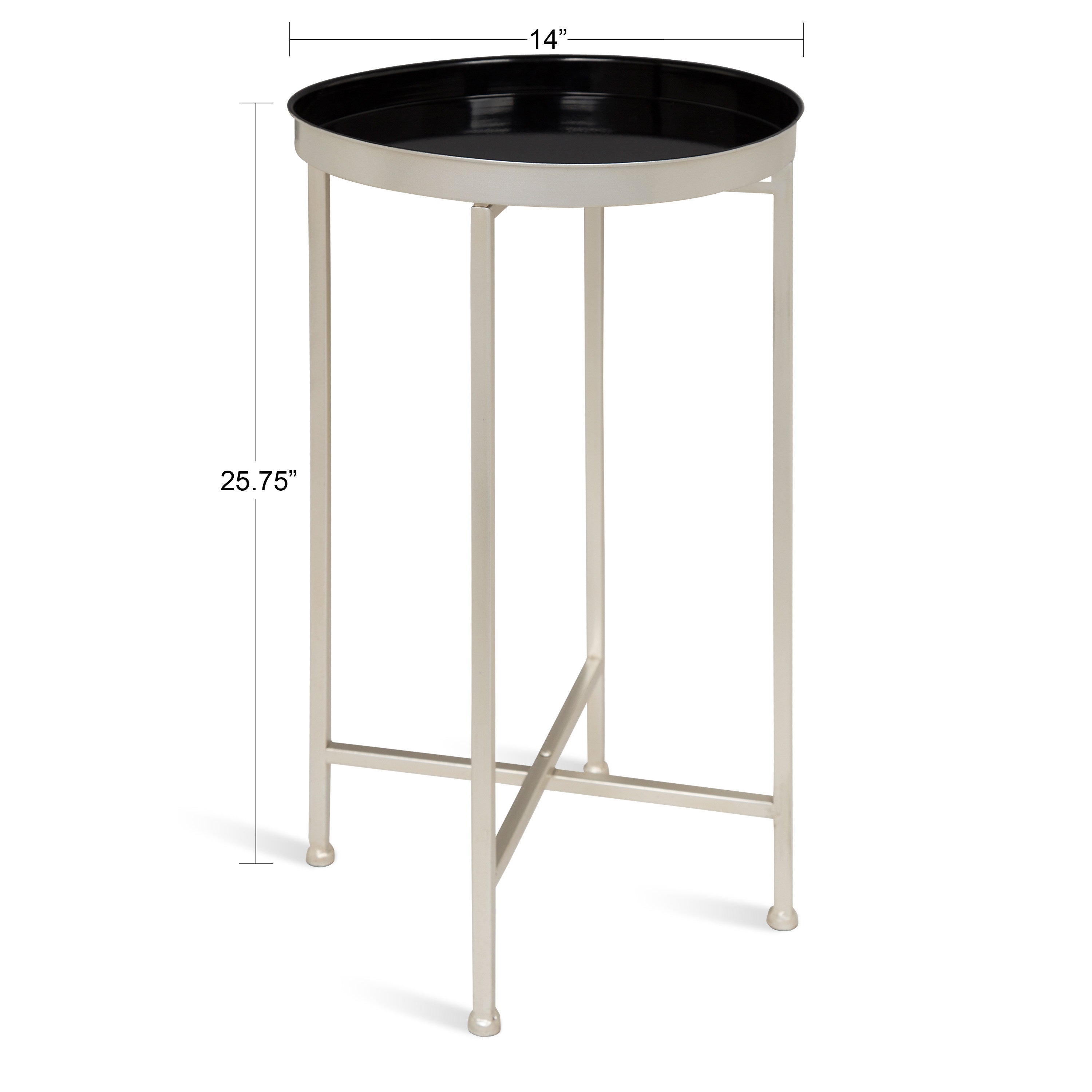 Tea Table Black Silver 14x14x26 2