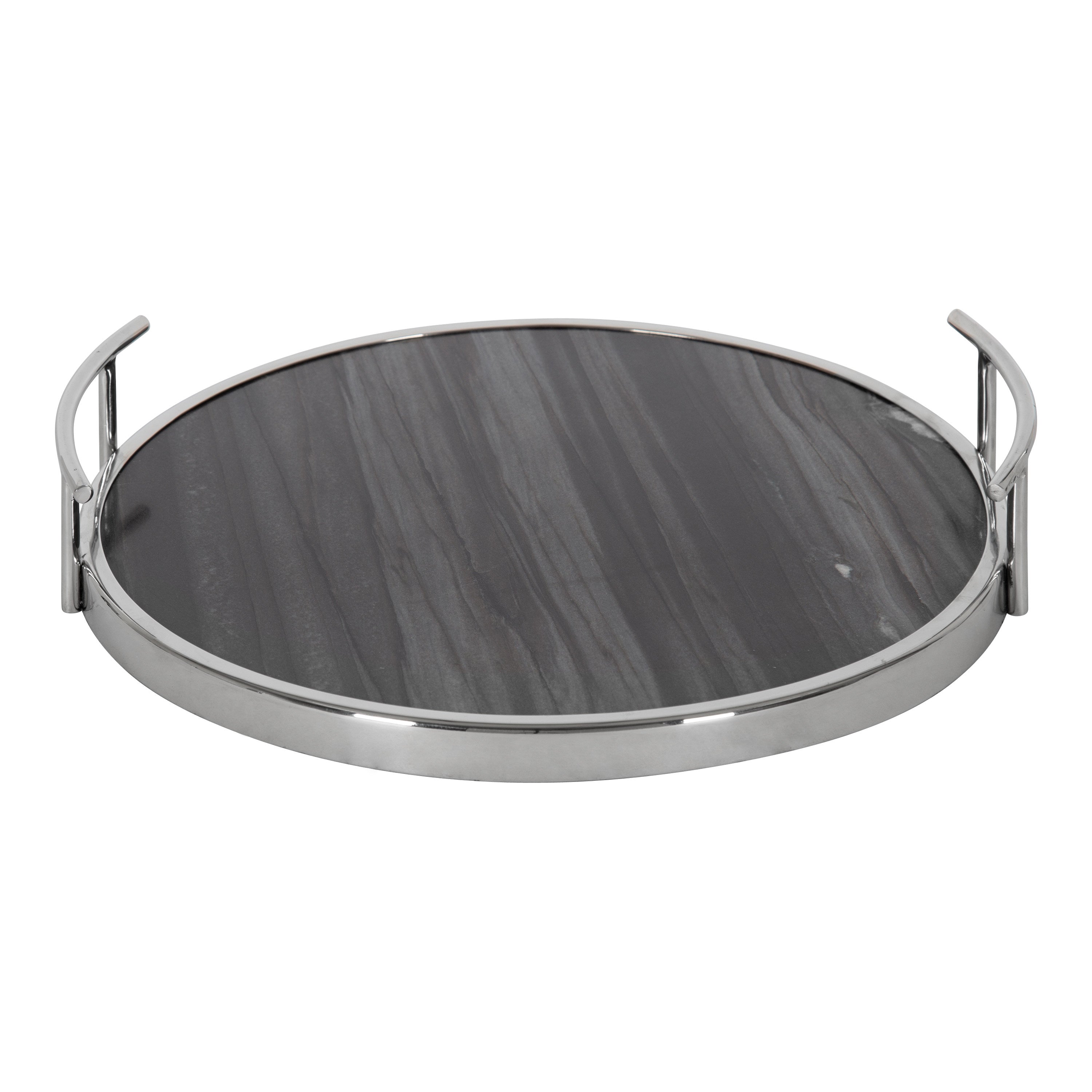 Serving Tray Gray 14" Diameter 3
