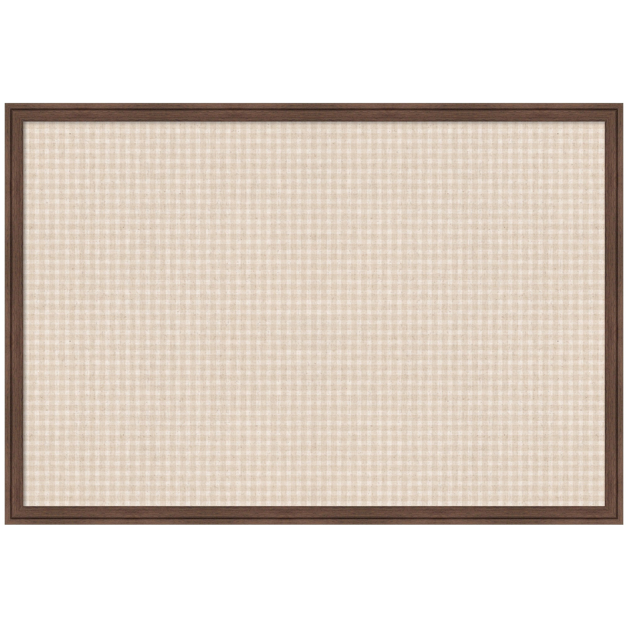 Framed Fabric Pinboard Mini Gingham Neutral Linen Wall Organization