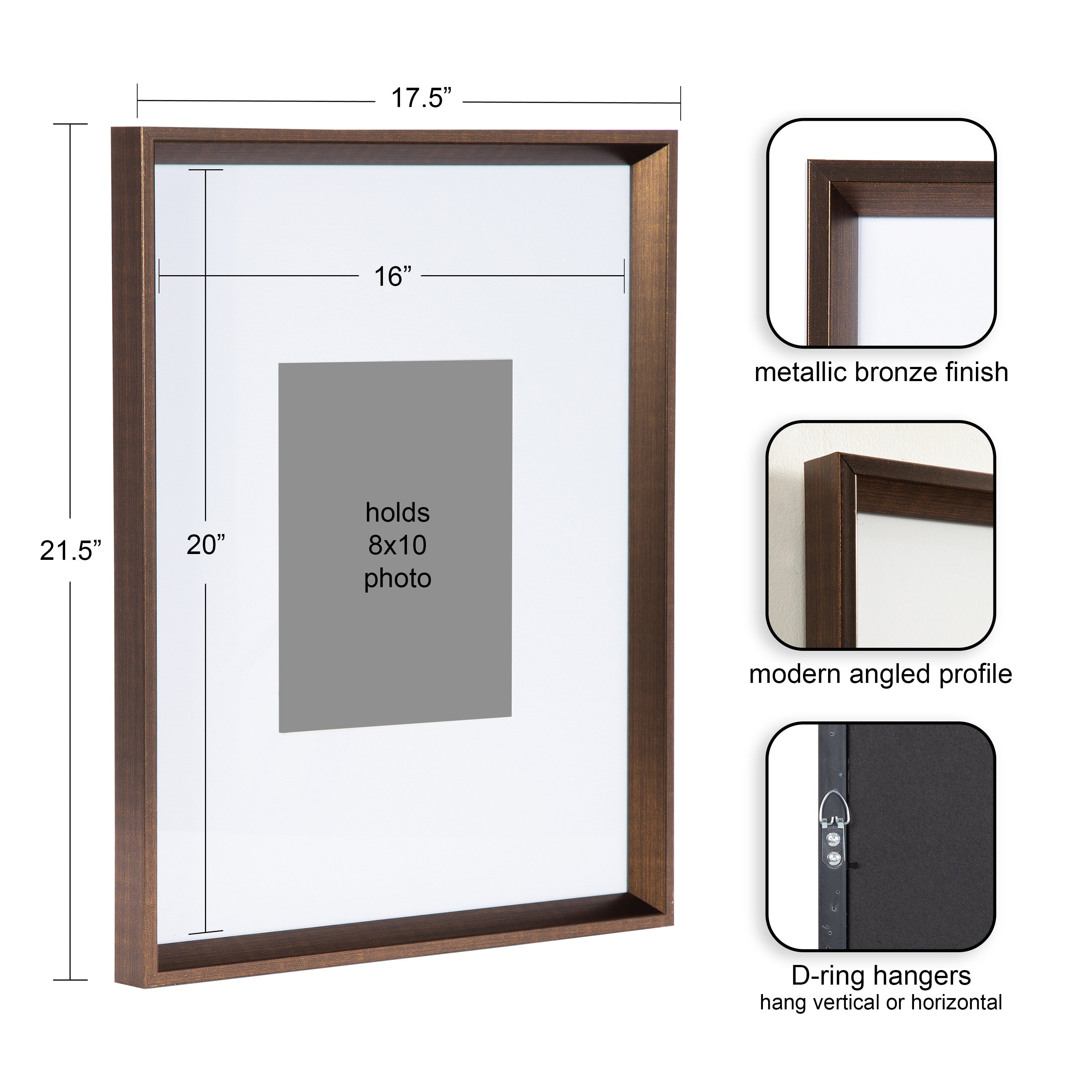 Wall Frame Bronze 16x20 matted to 8x10 2