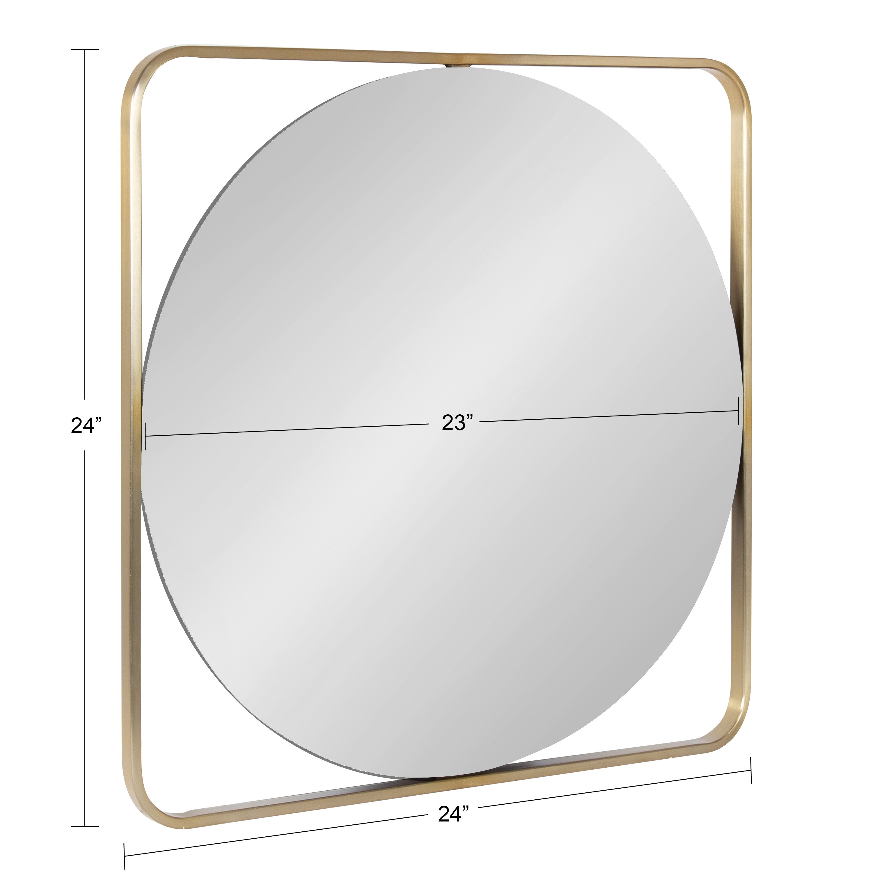 Square Mirror Gold 24x24 5