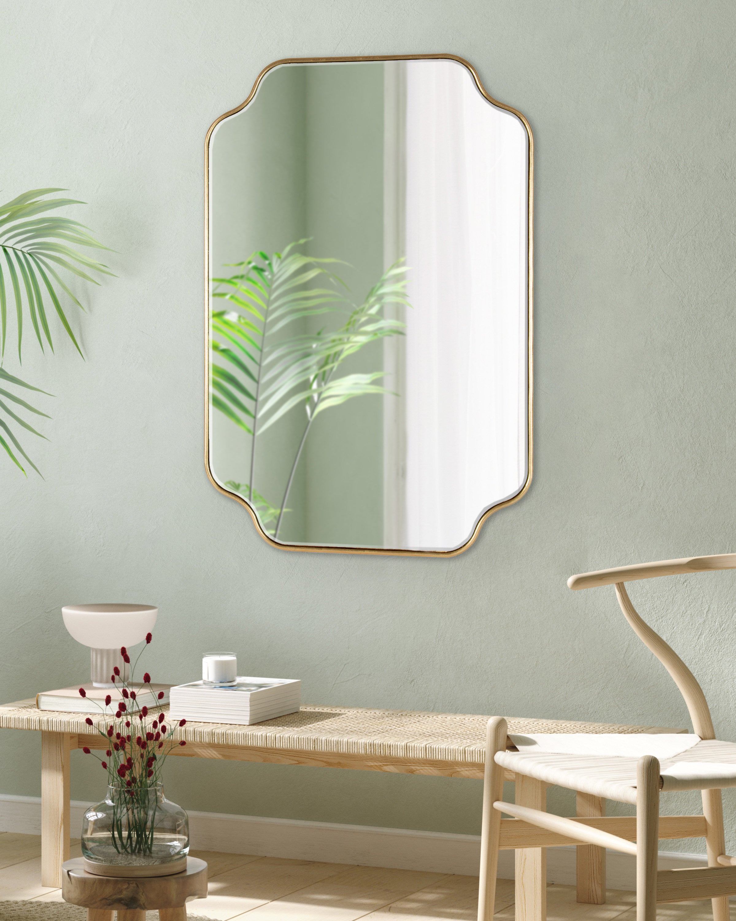 Scallop Mirror 24x36 Gold 6