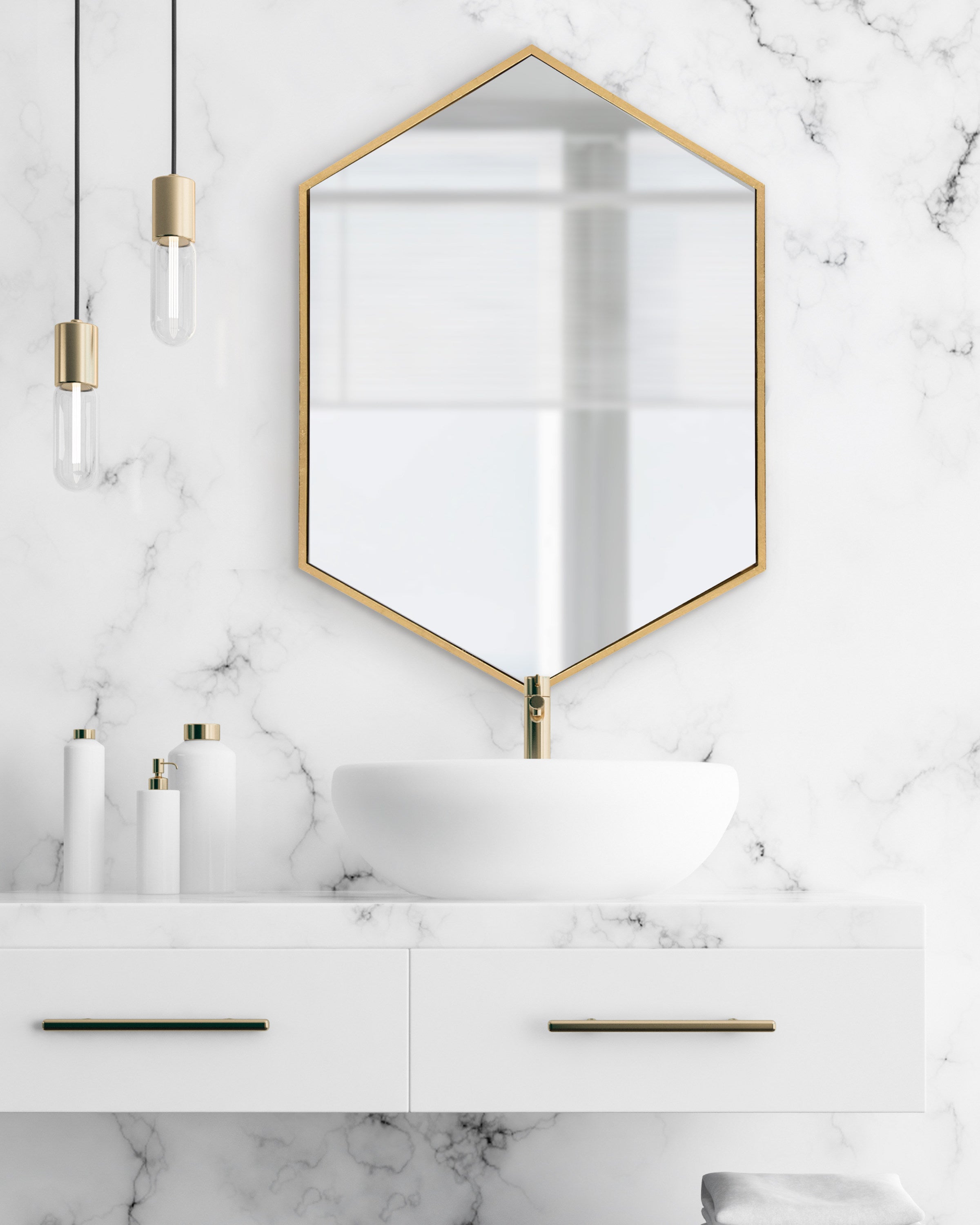 McNeer Hexagon Metal Wall Mirror