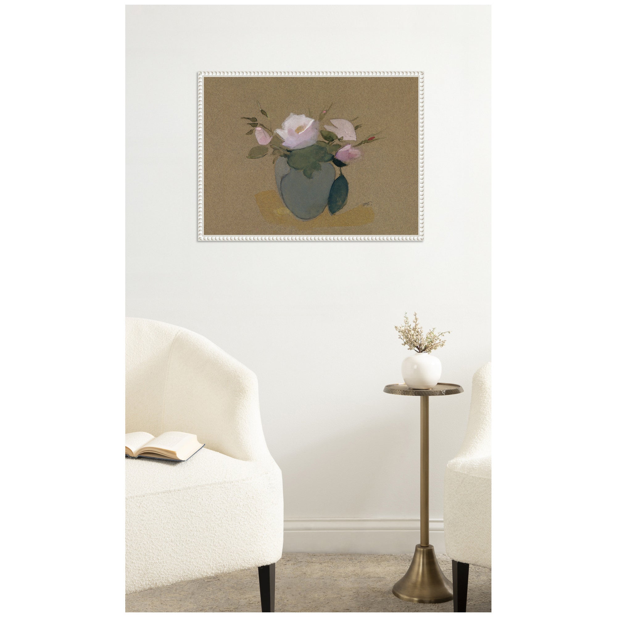 Framed Canvas 24x18 Sylvie Beaded White 5
