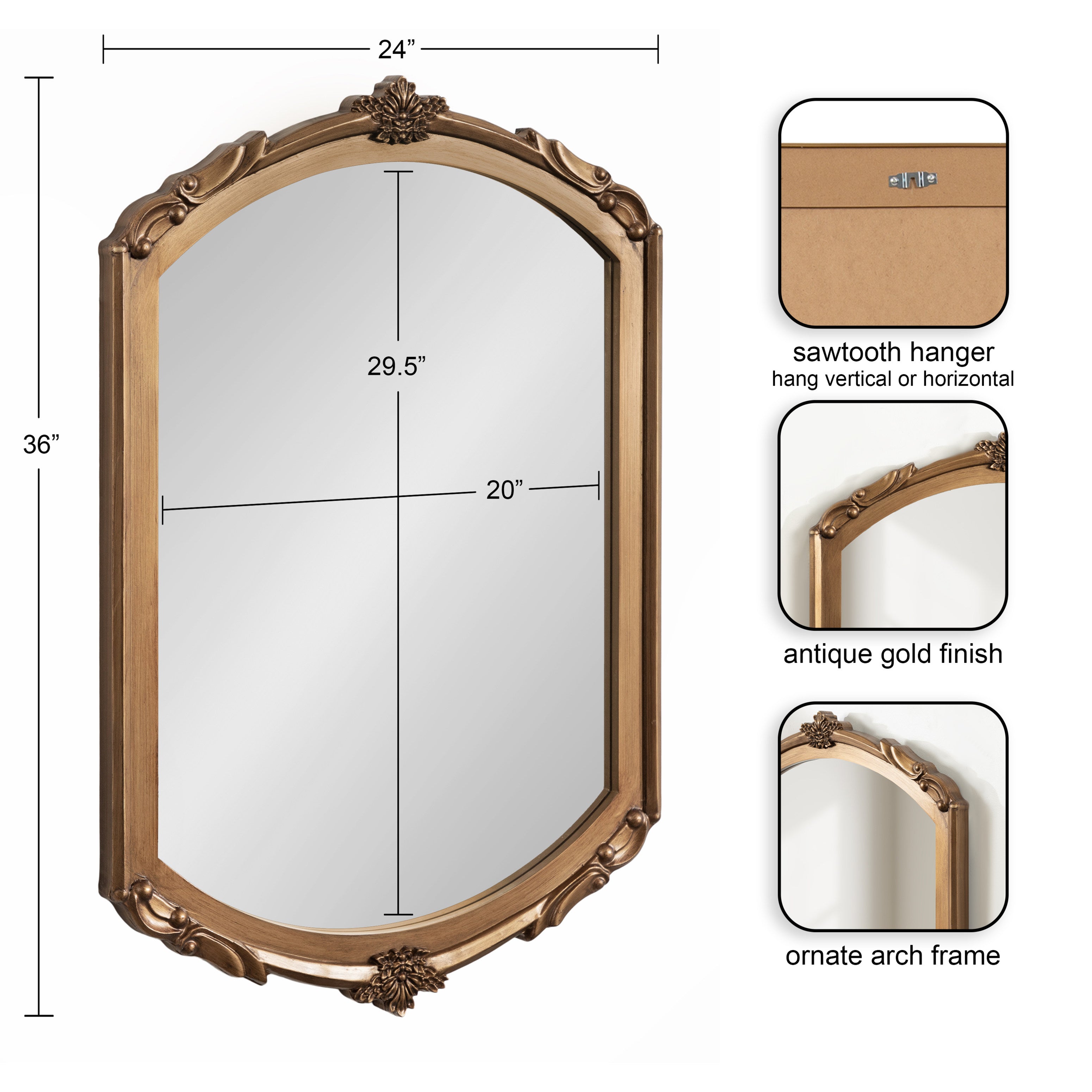 Capsule Mirror Gold 24x36 2