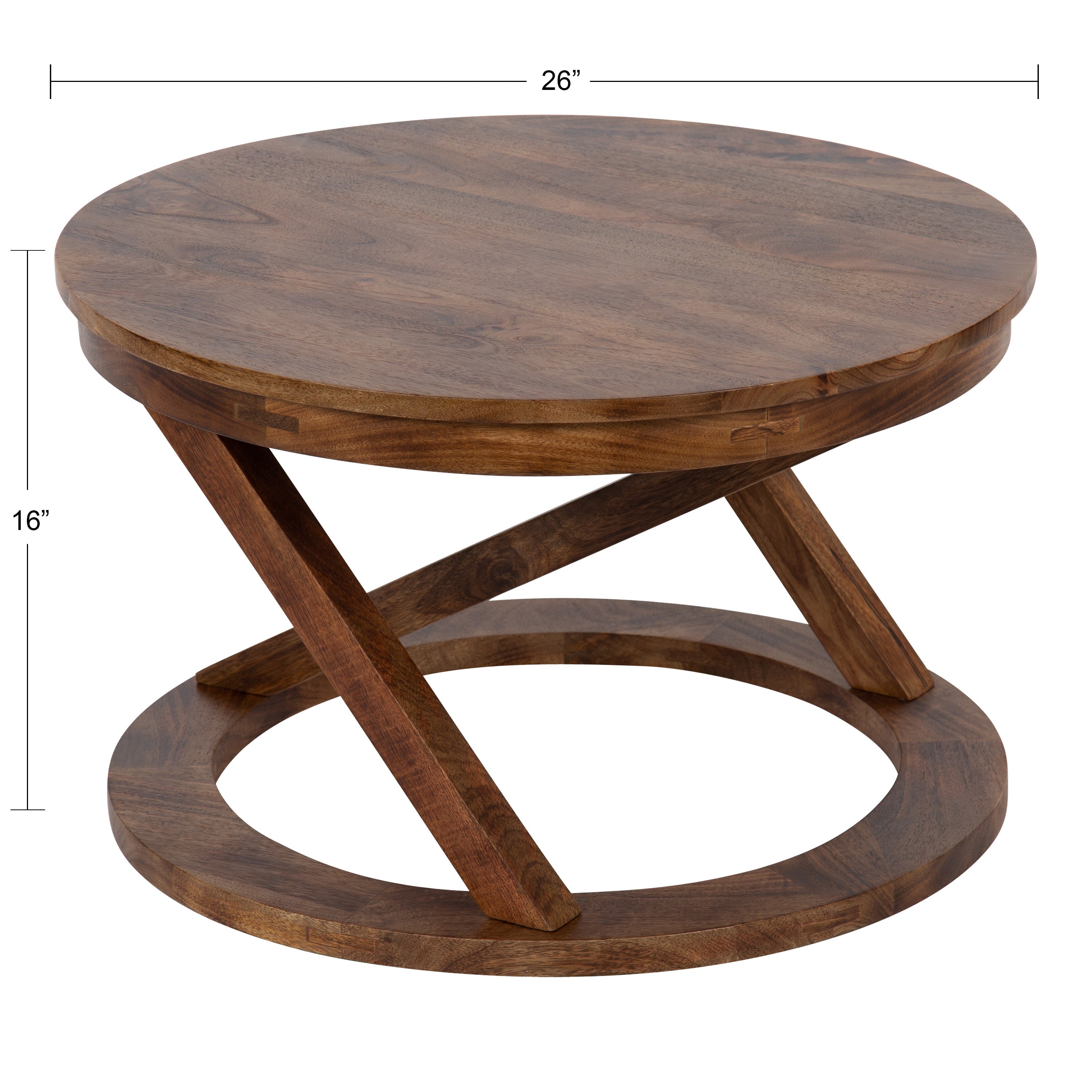 Coffee Table Walnut Brown 26x26x16 2