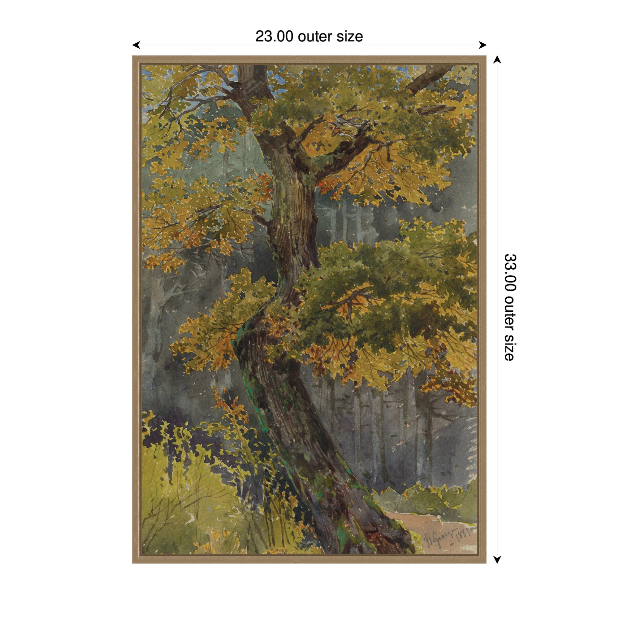Framed Canvas 23 x 33 Sylvie Dark Gold 2