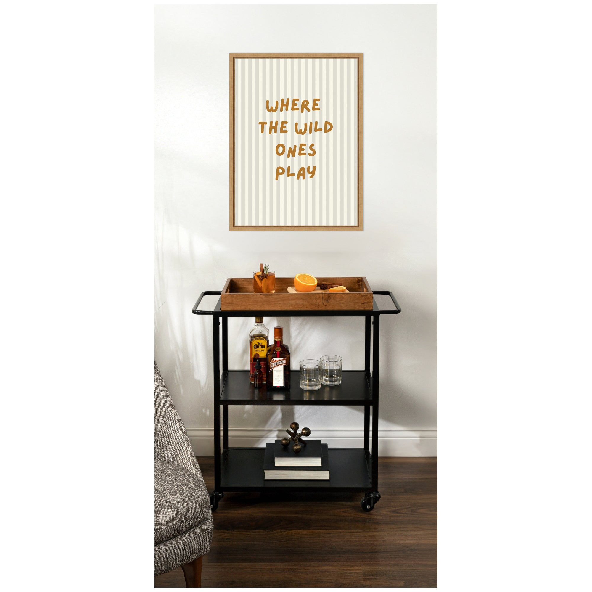 Where the Wild Ones Play Striped by Laura Moss Framed Canvas Wall Art Print
