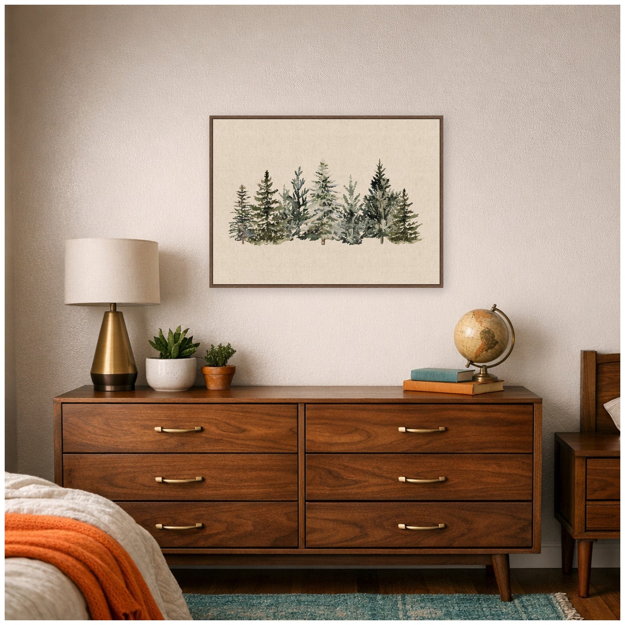 Framed Canvas Sylvie Walnut 38x28 6