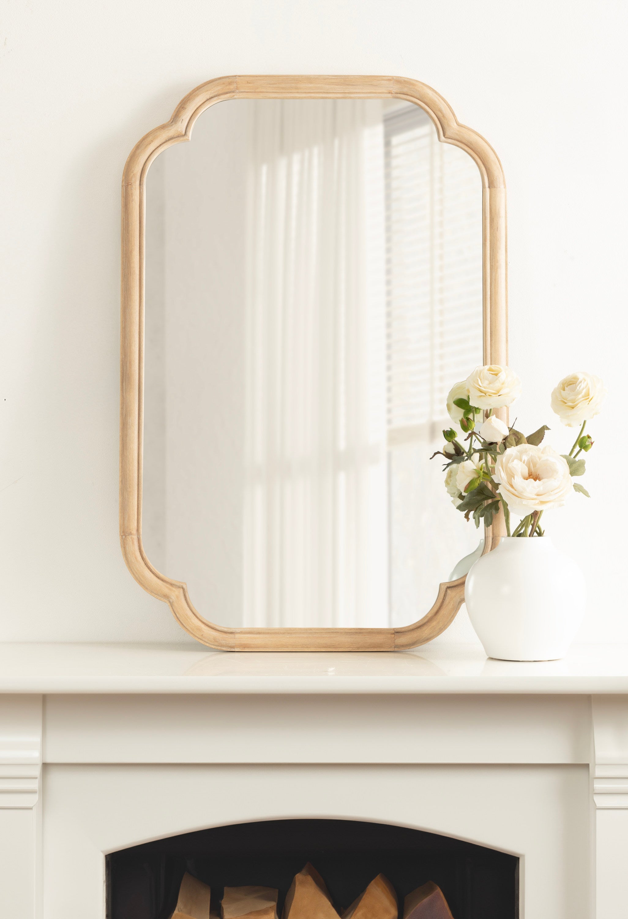 Scallop Mirror Natural Beige 24x36 6