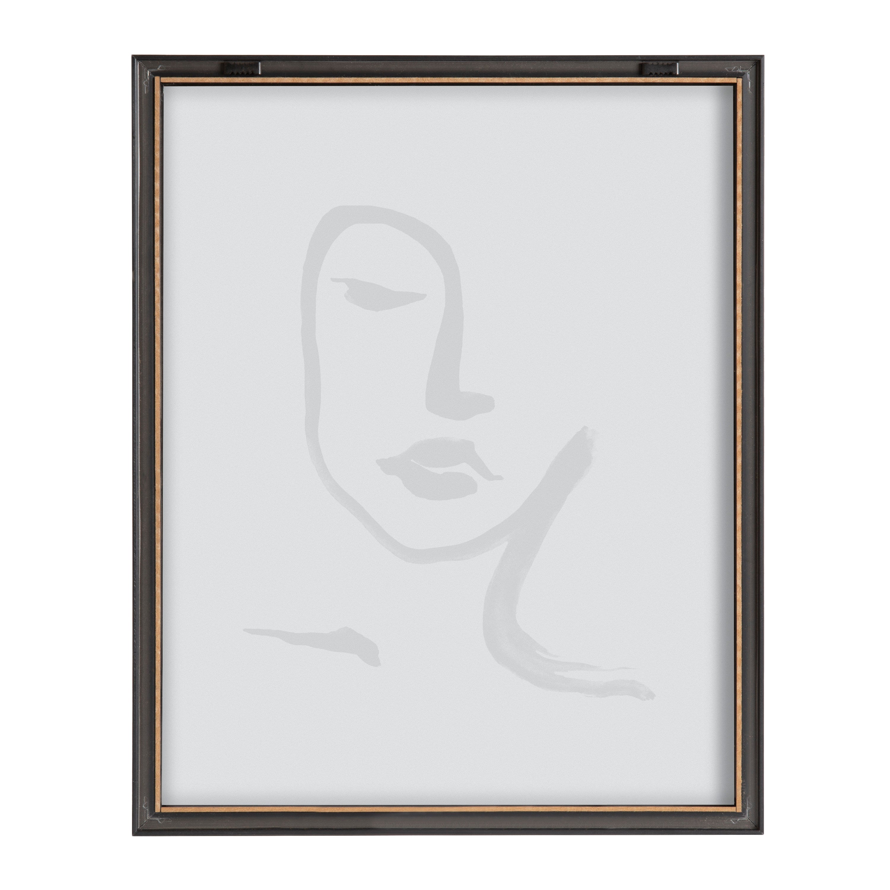 Blake Face Line Print Framed Printed Glass by Viola Kreczmer