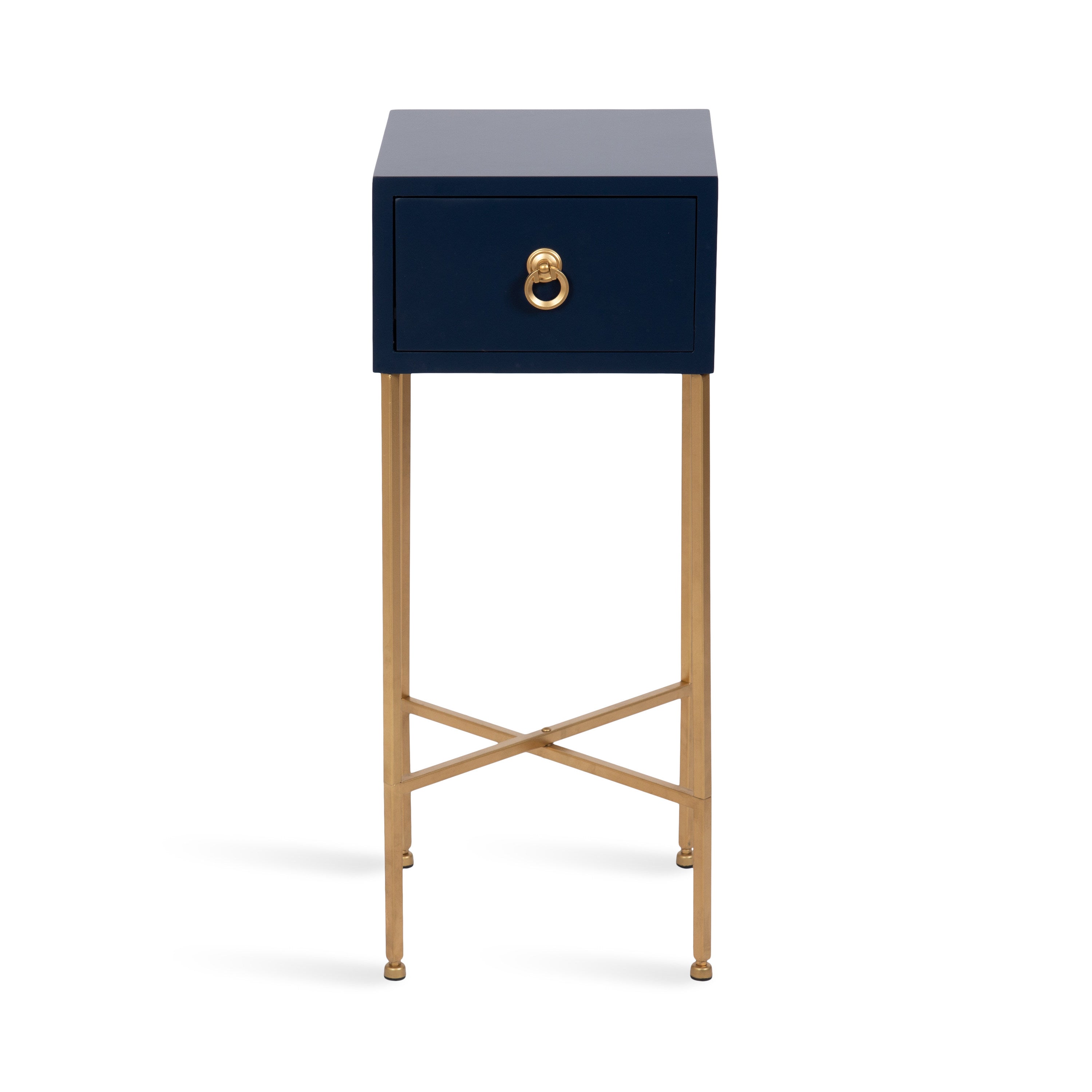 Tea Table Navy Blue Gold 12x12x30 5