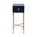 Tea Table Navy Blue Gold 12x12x30 5