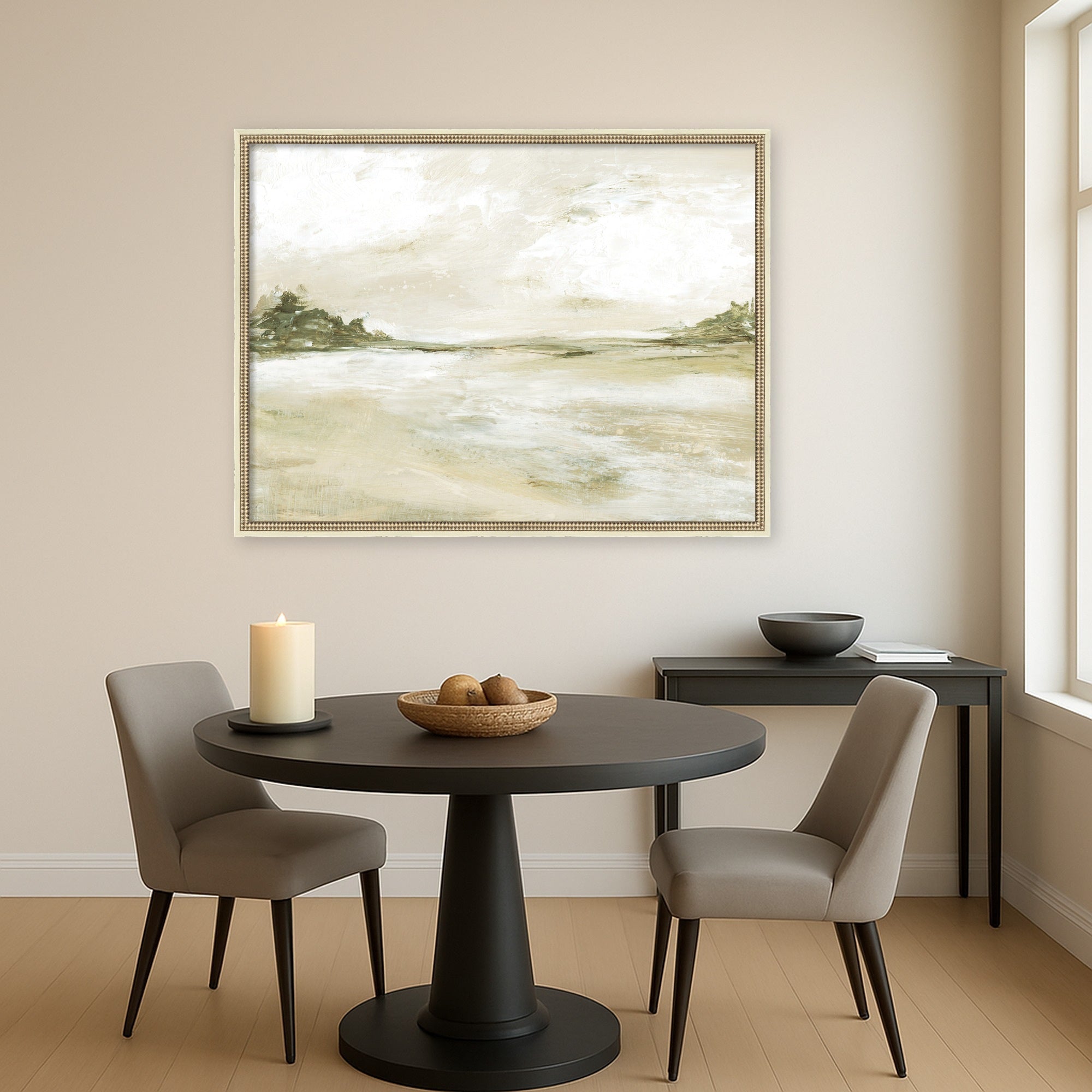 Mounted Canvas Castellan Distressed White 42x32 5