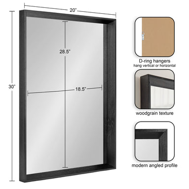 Rectangle Mirror Black 20x30 2