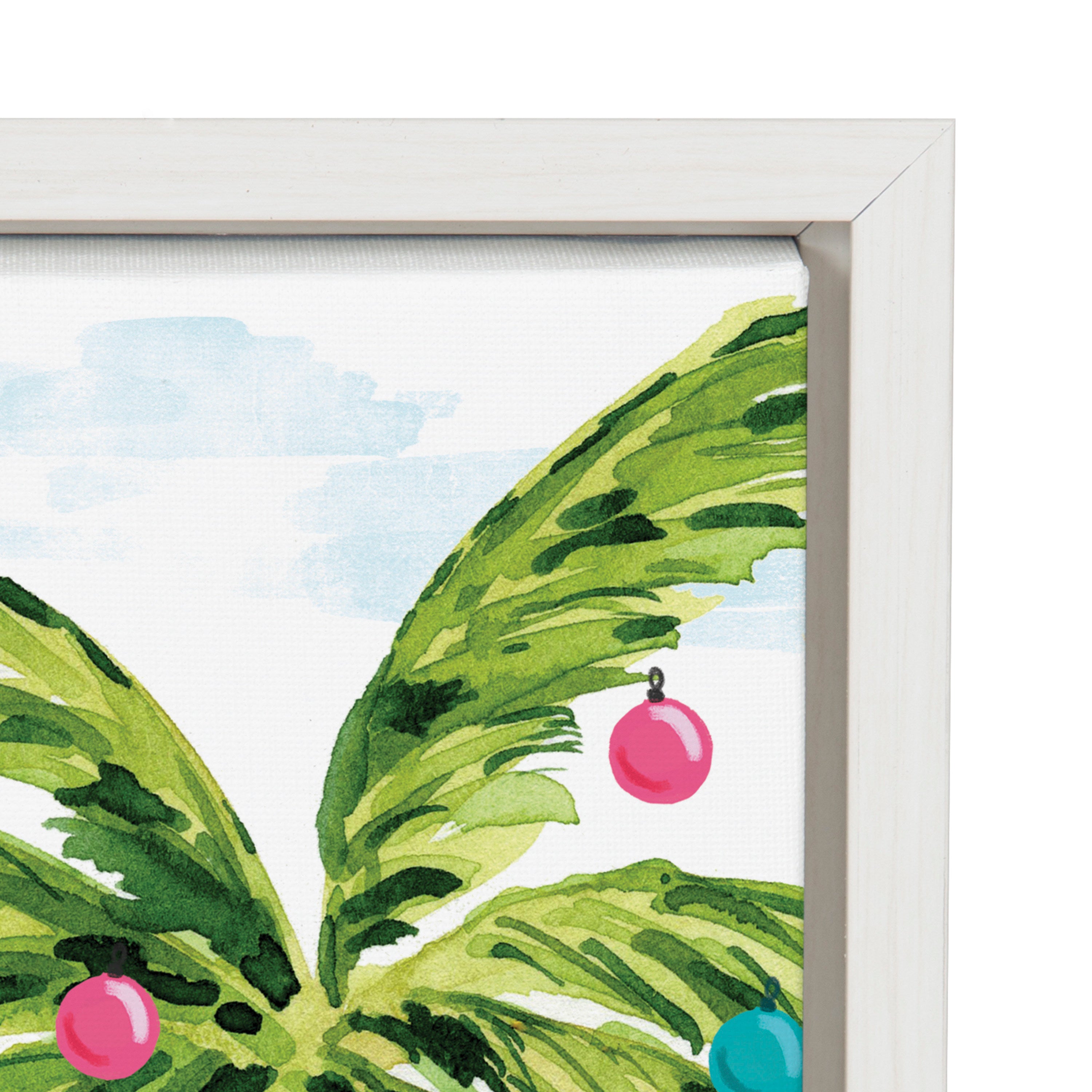 Sylvie Holiday Flamingo Framed Canvas by Sara Berrenson