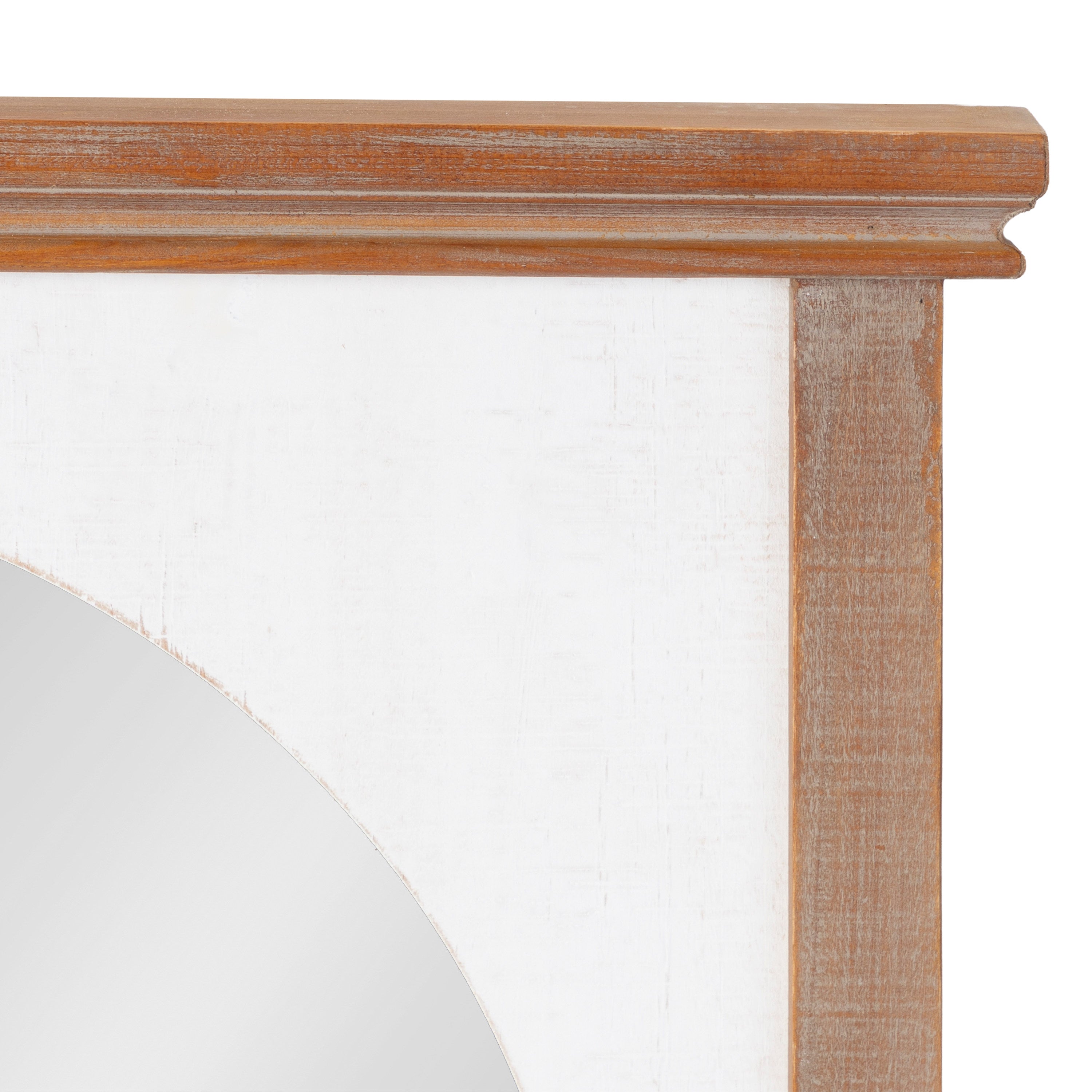 Arch Mirror Rustic Brown White 22x28 3
