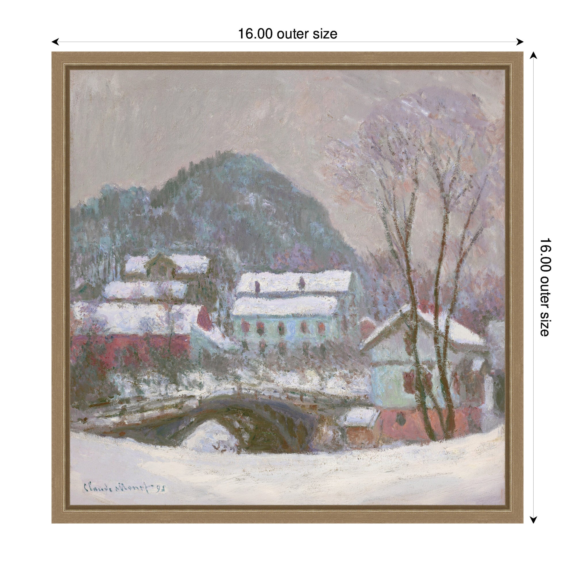 Framed Canvas Sylvie Dark Gold 16x16 2