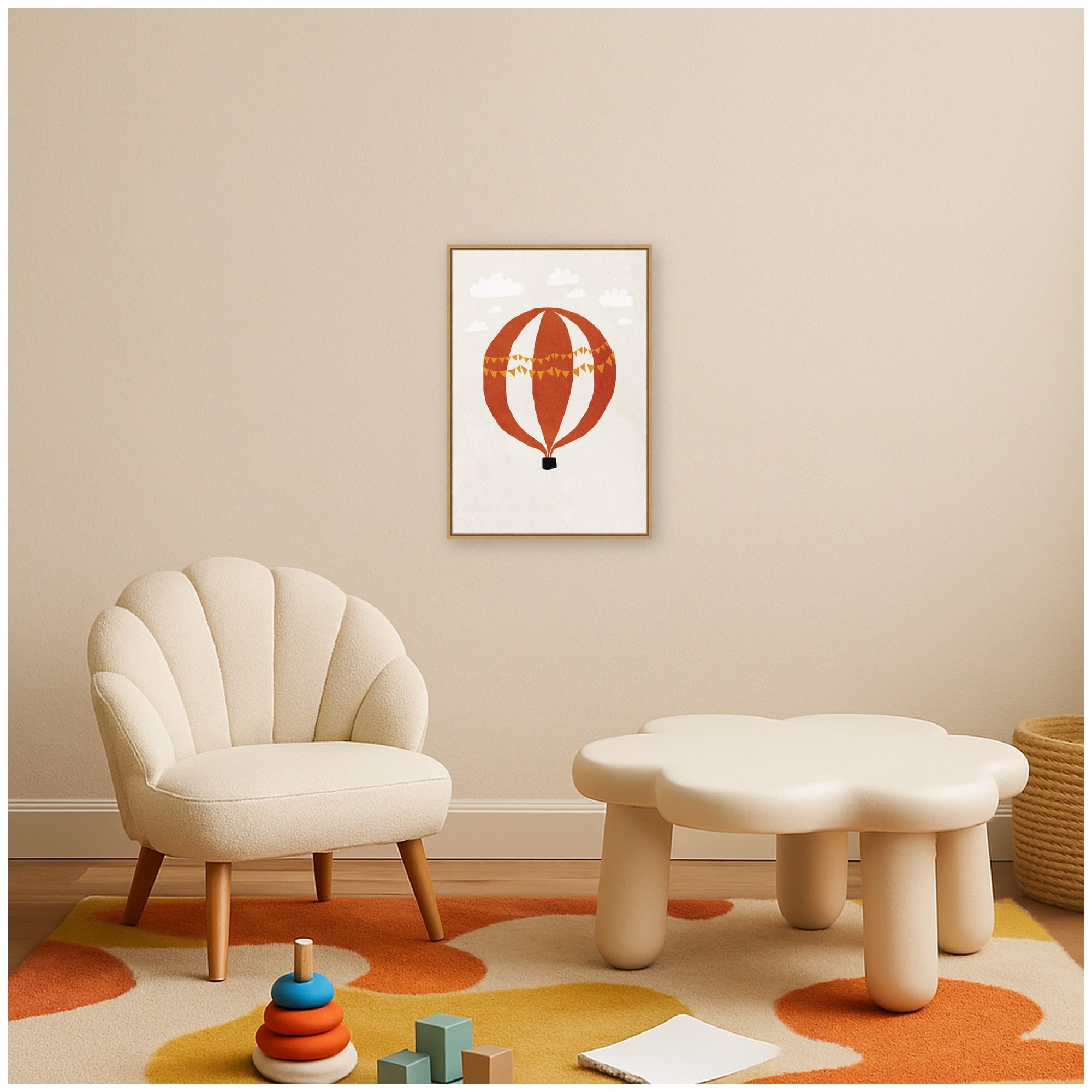 Hot Air Balloon II by July Art Prints Framed Canvas Wall Art Print