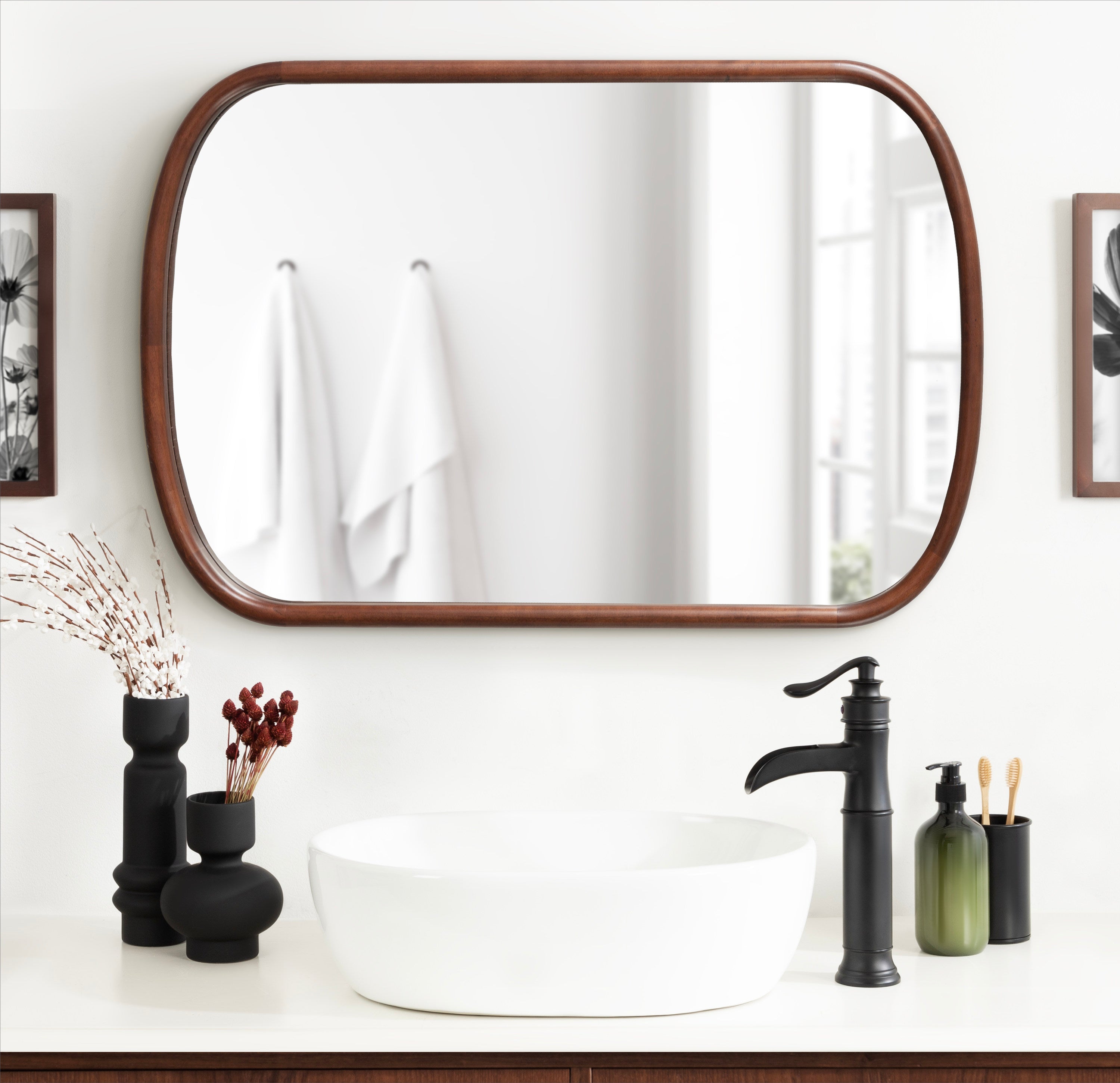 Capsule Mirror Dark Brown 24x36 7