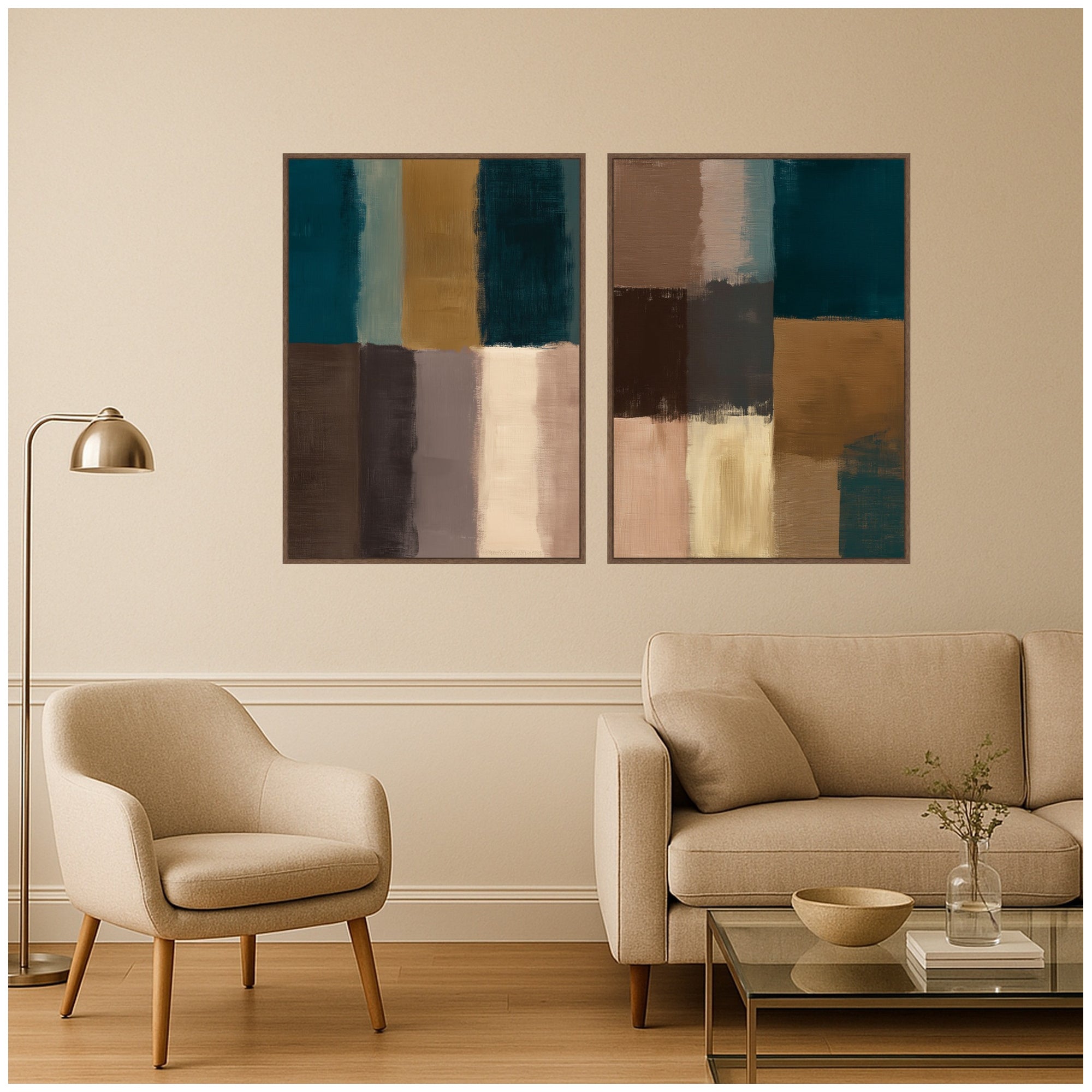 Art Set 2 Piece Set 28x38 Sylvie Walnut 7
