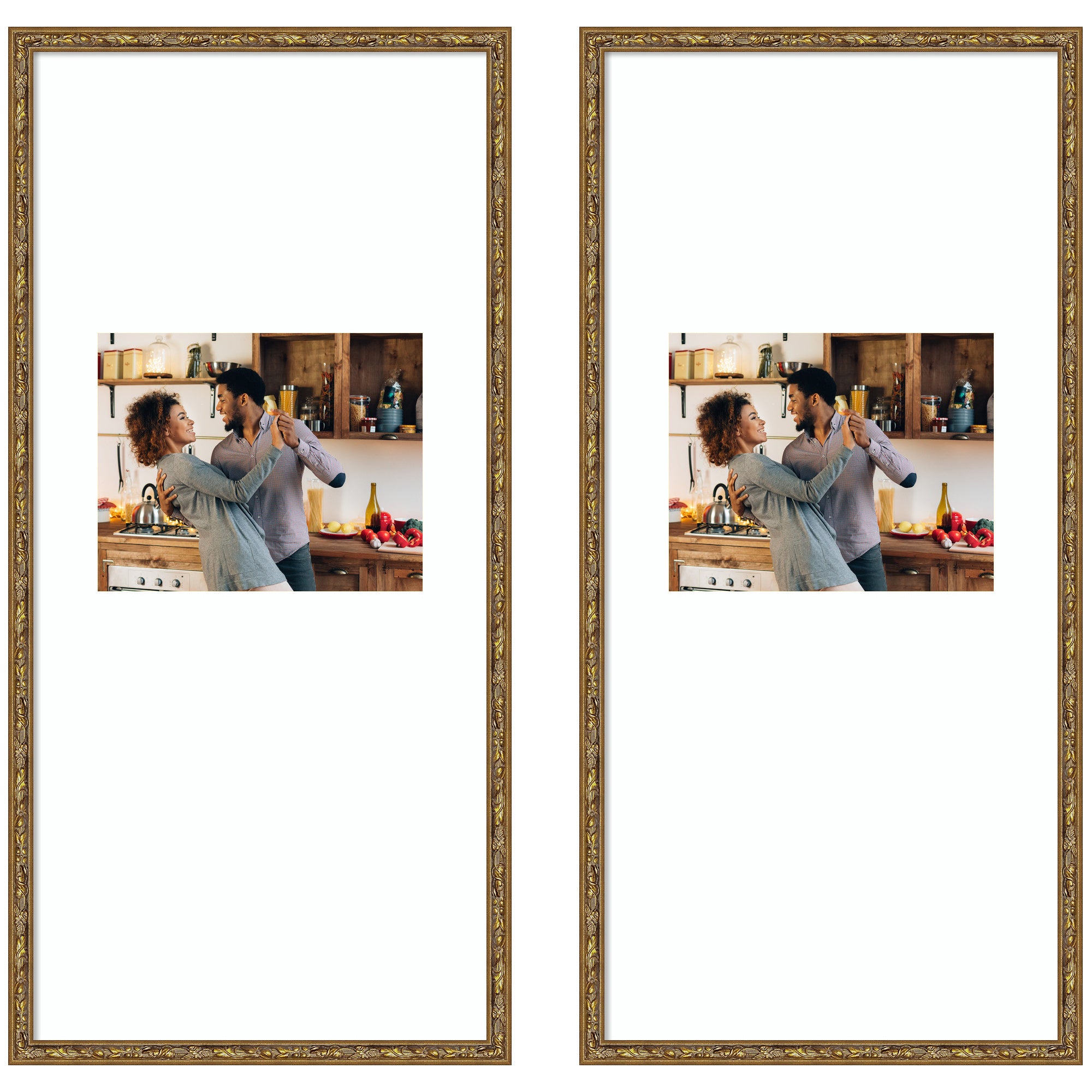 Wall Frame Belvedere Bronze 14x30 matted to 8x10 1