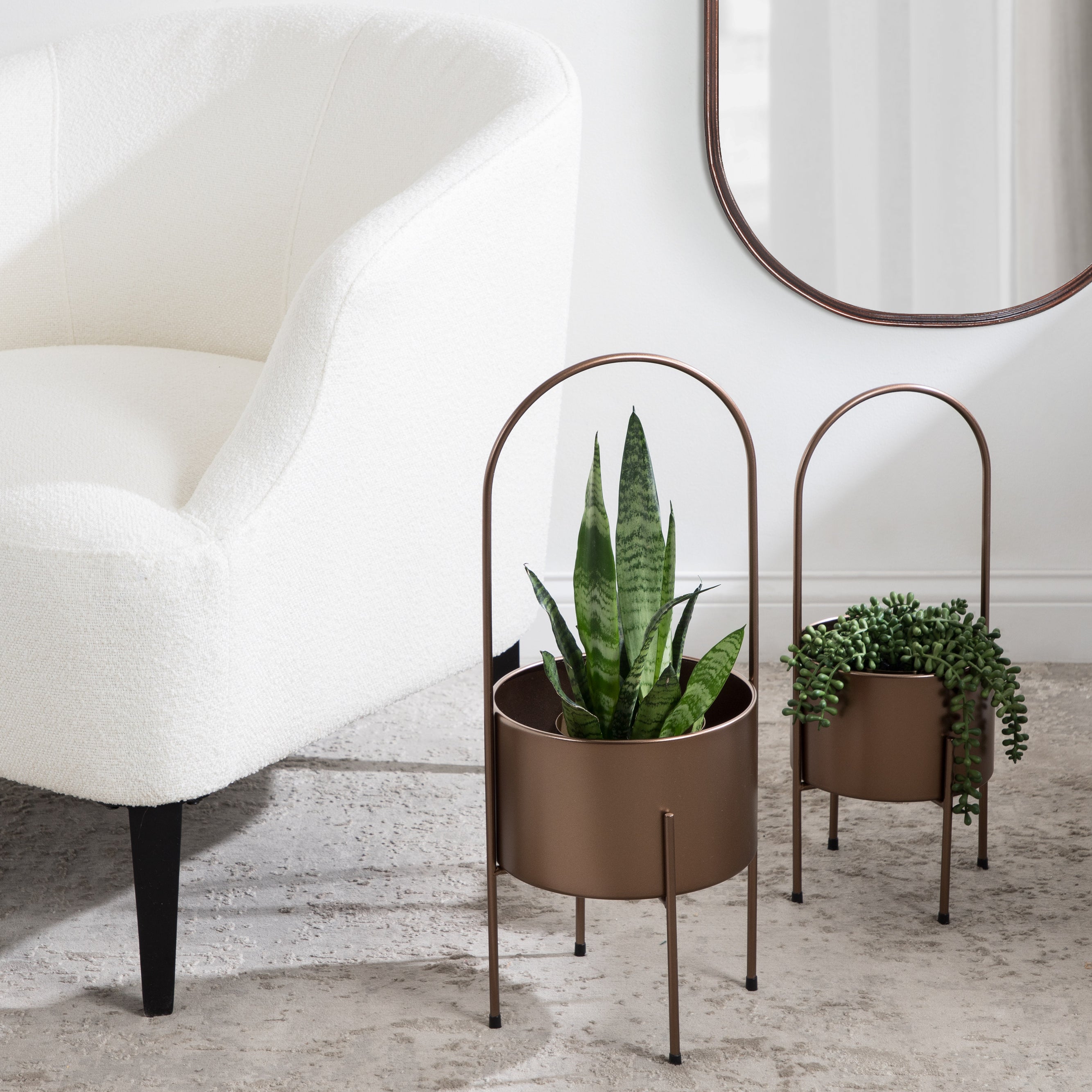 Freestanding Planter 2 Piece Bronze 6