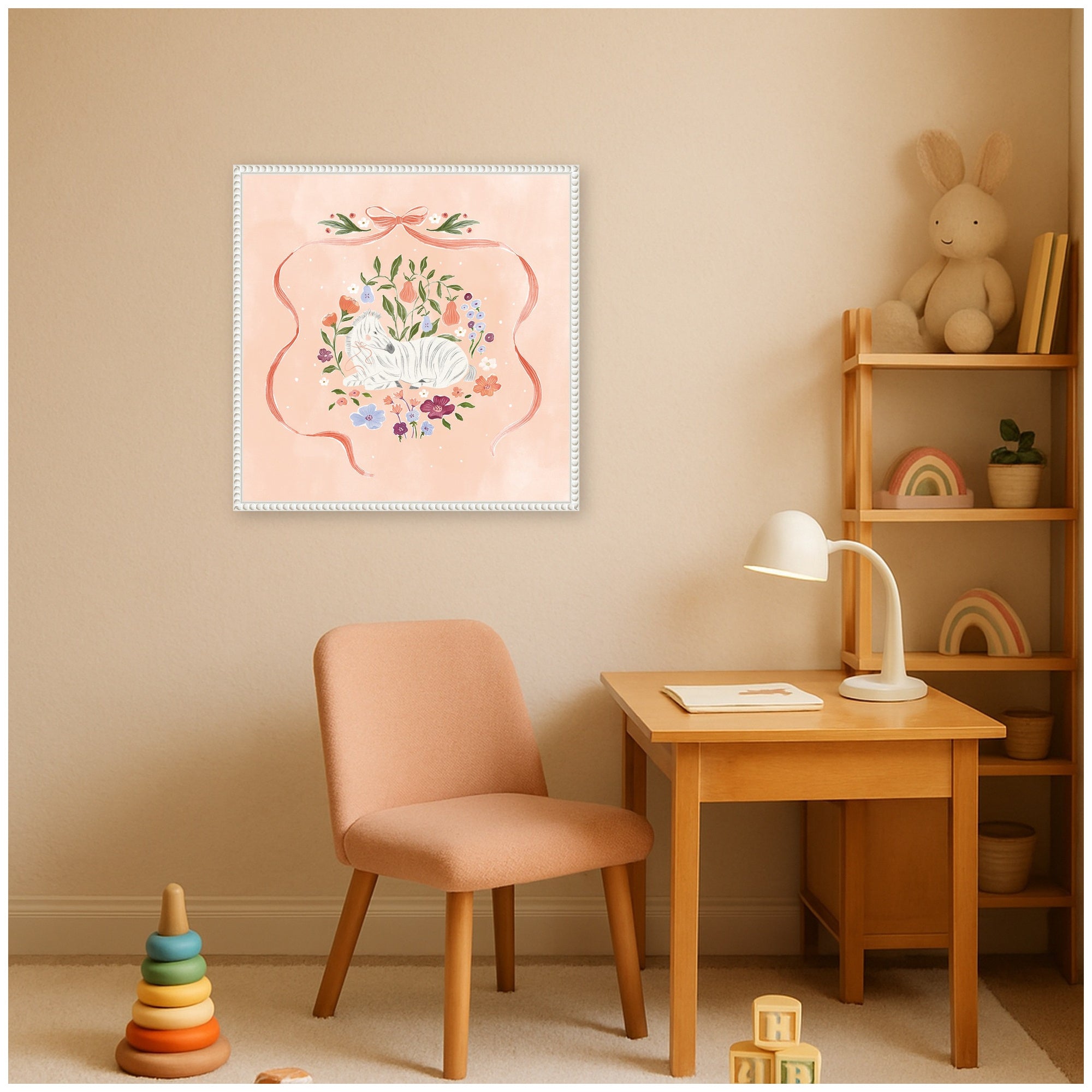Framed Canvas Sylvie Beaded White 22x22 7